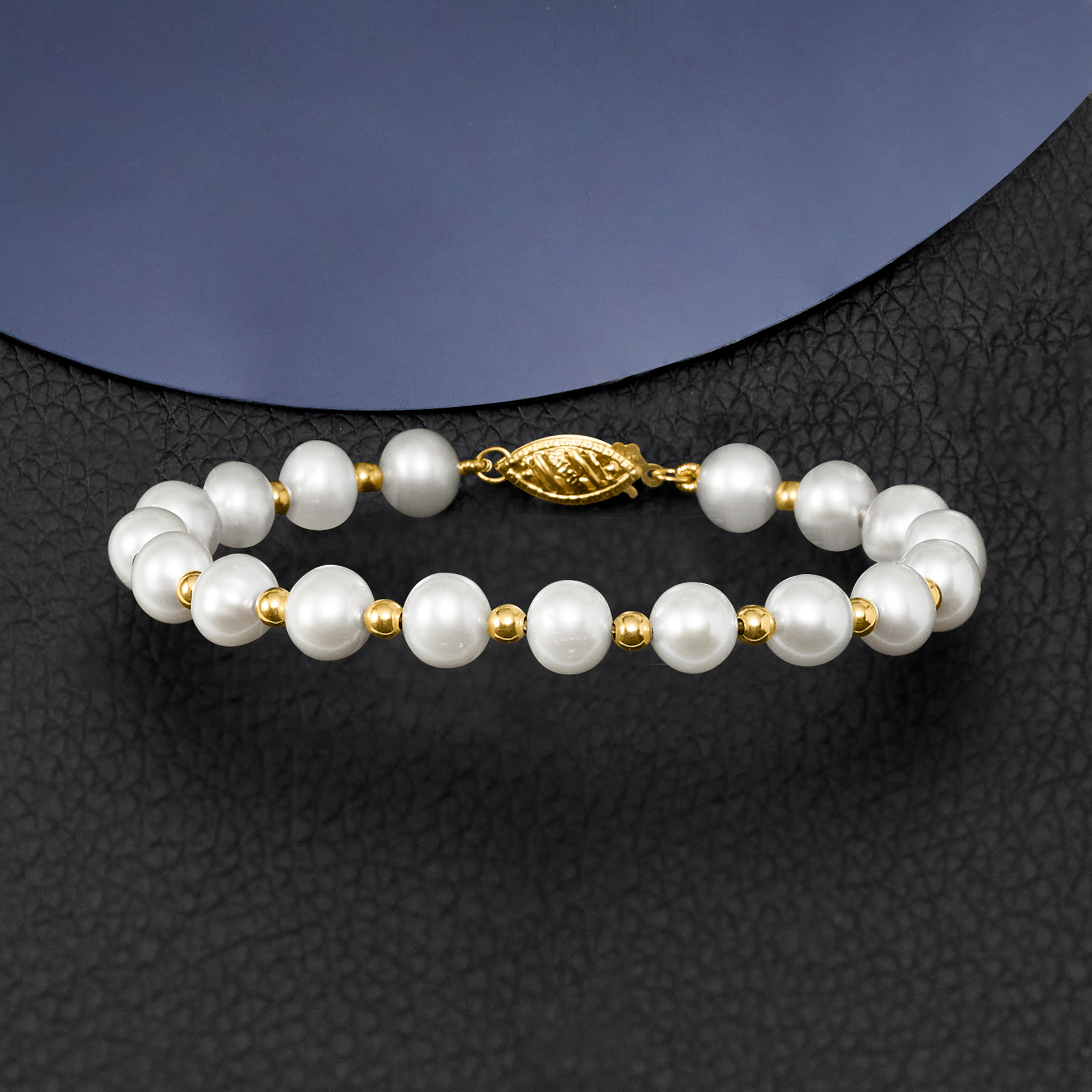 6-7mm Cultured Pearl Bracelet with 14kt Yellow Gold | Ross Simons
