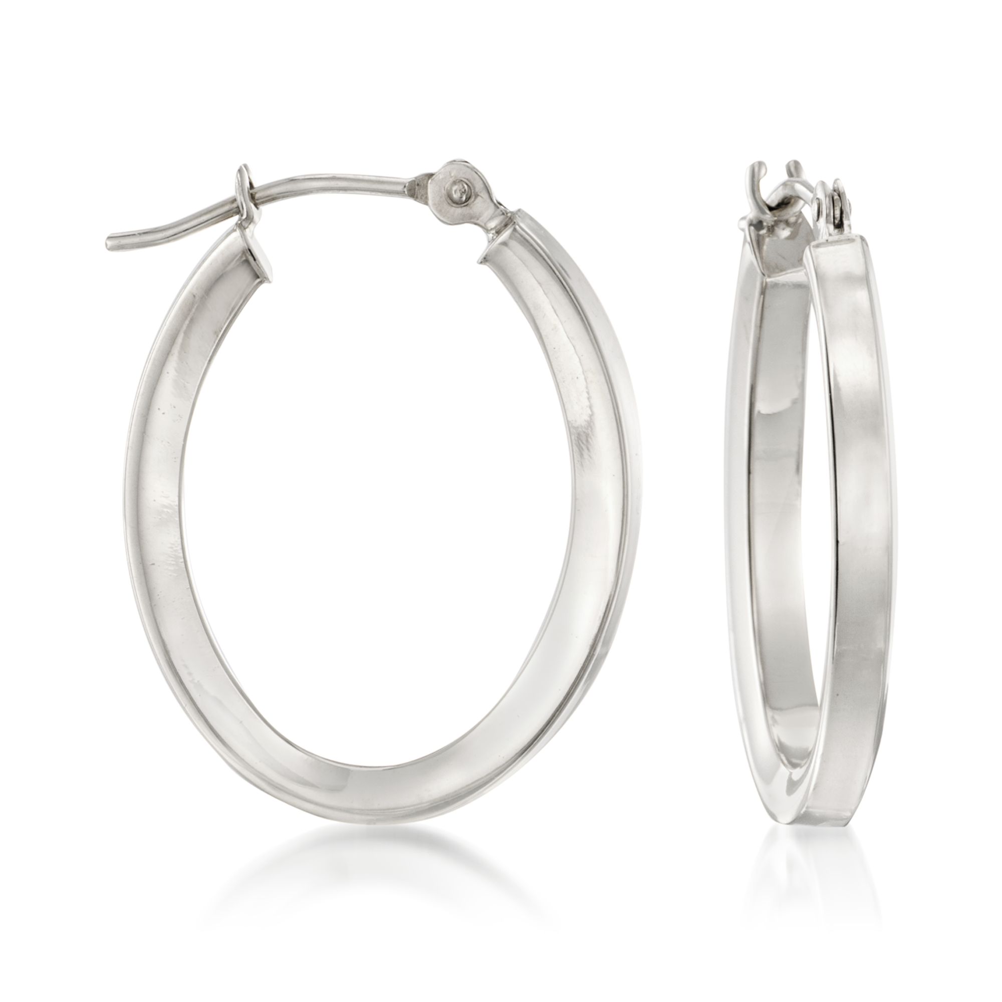 14kt white gold hoop earrings Clearance