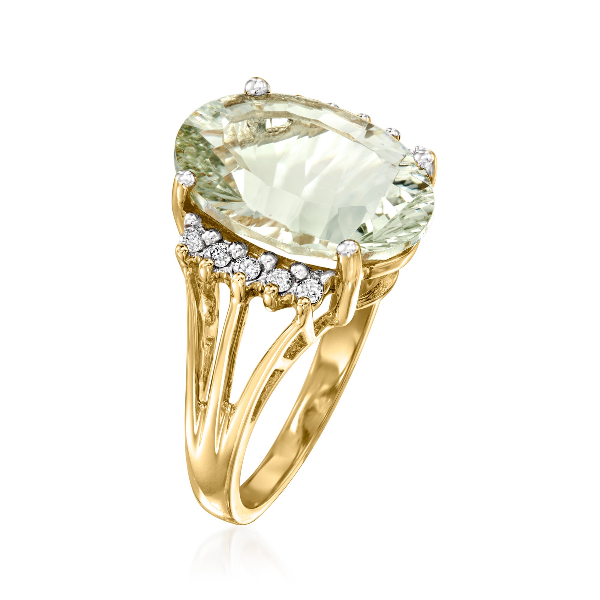 USA製 CORINTH コリンス MA-1 M ゴールド IDEAL 80s C. 1990 Vintage 5.80 Carat Prasiolite Ring with .15 ct. t.w.
