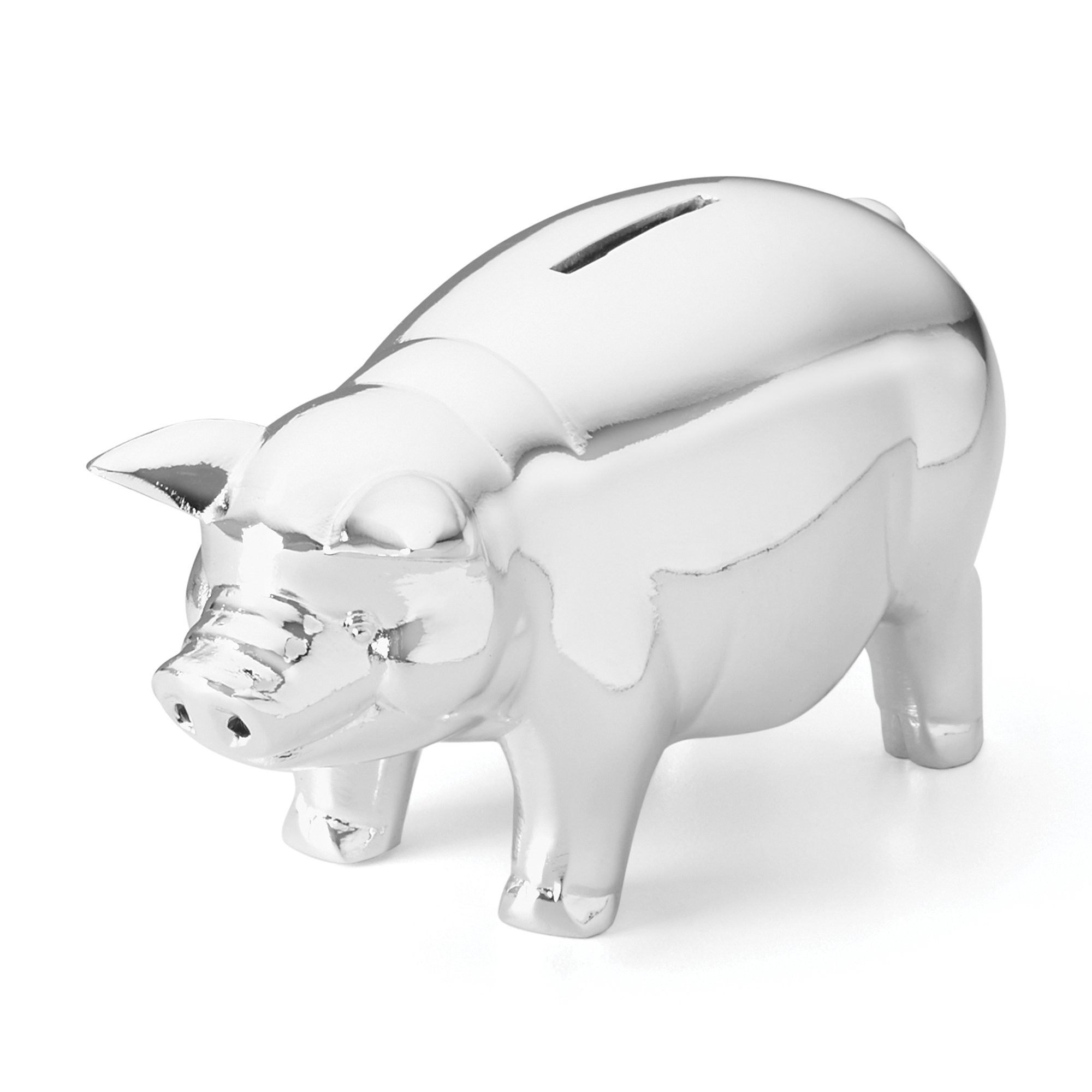 Large Sterling Silver Piggy Bank Vintage Birks Sterling Silver And