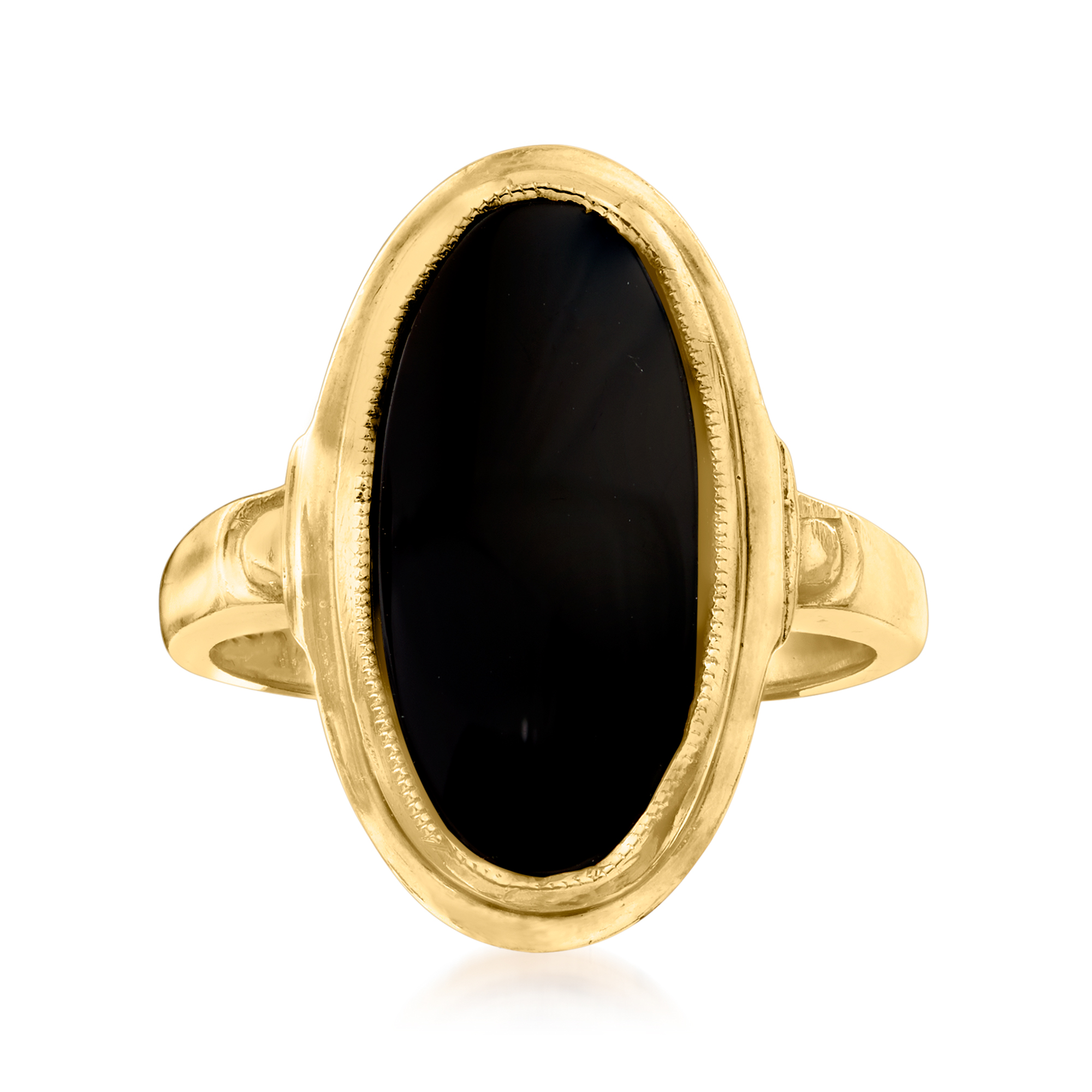 Waltco Ny-O-Lite 黒/金 C. 1960 Vintage Black Onyx Ring in 10kt Yellow Gold | Ross Simons