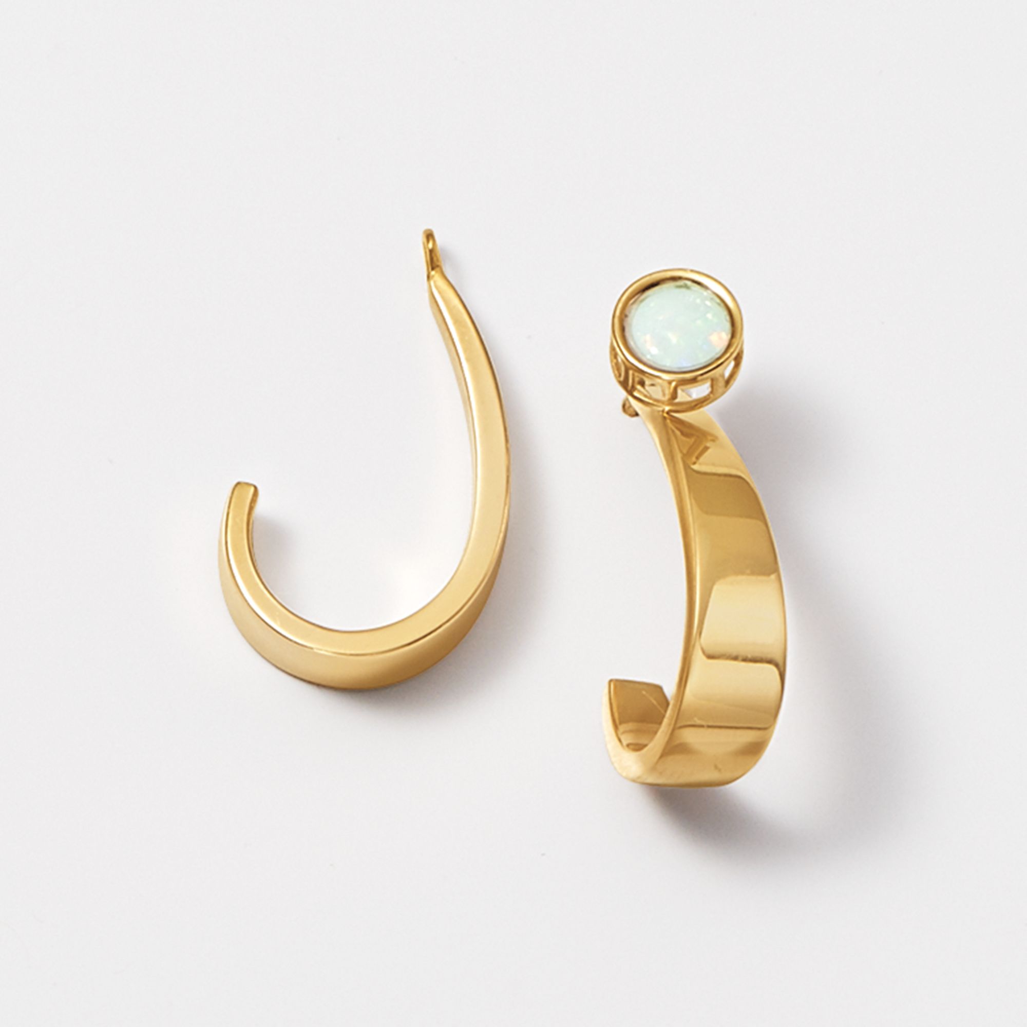 14kt yellow gold j hoop earrings