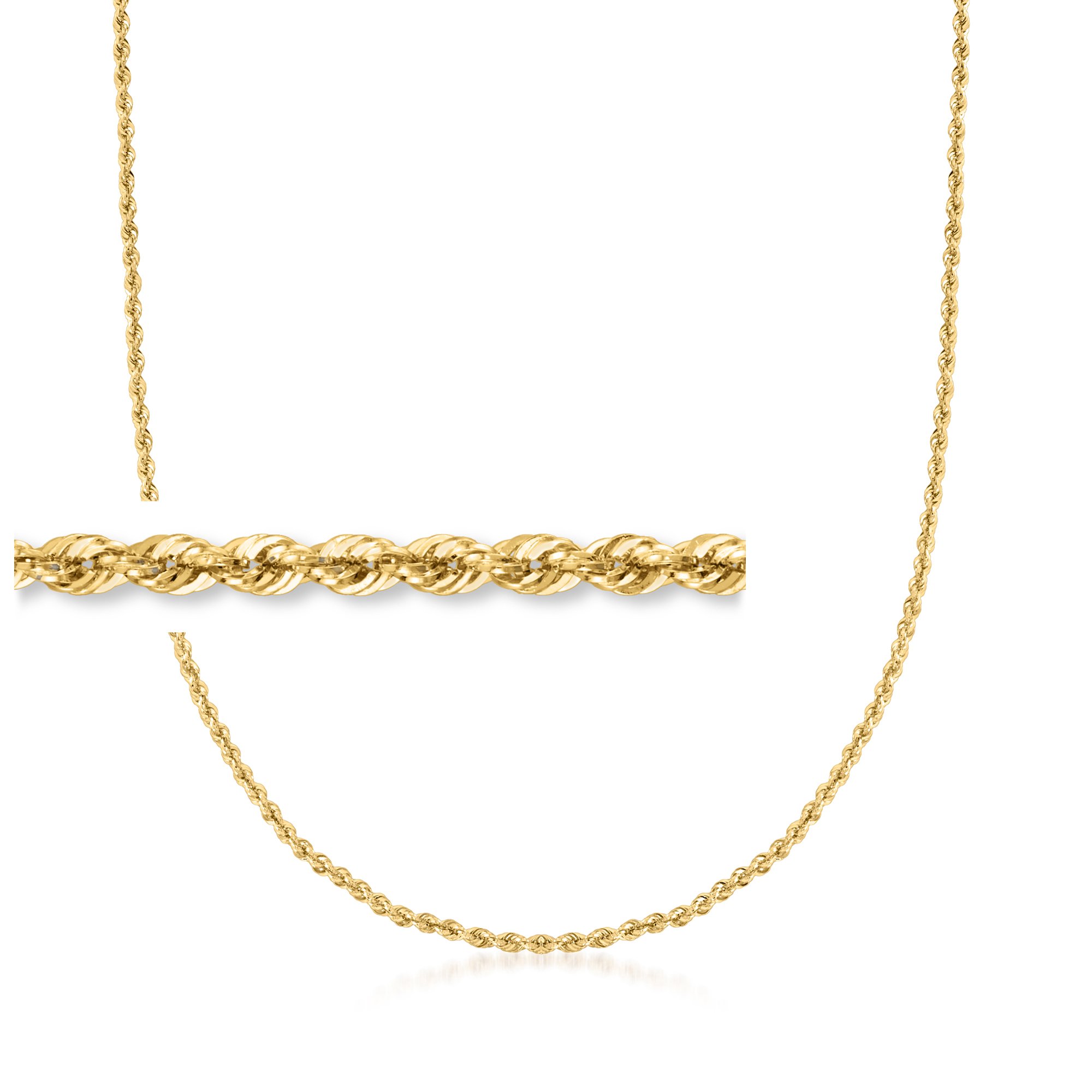2mm 14kt Yellow Gold Rope-Chain Necklace | Ross Simons