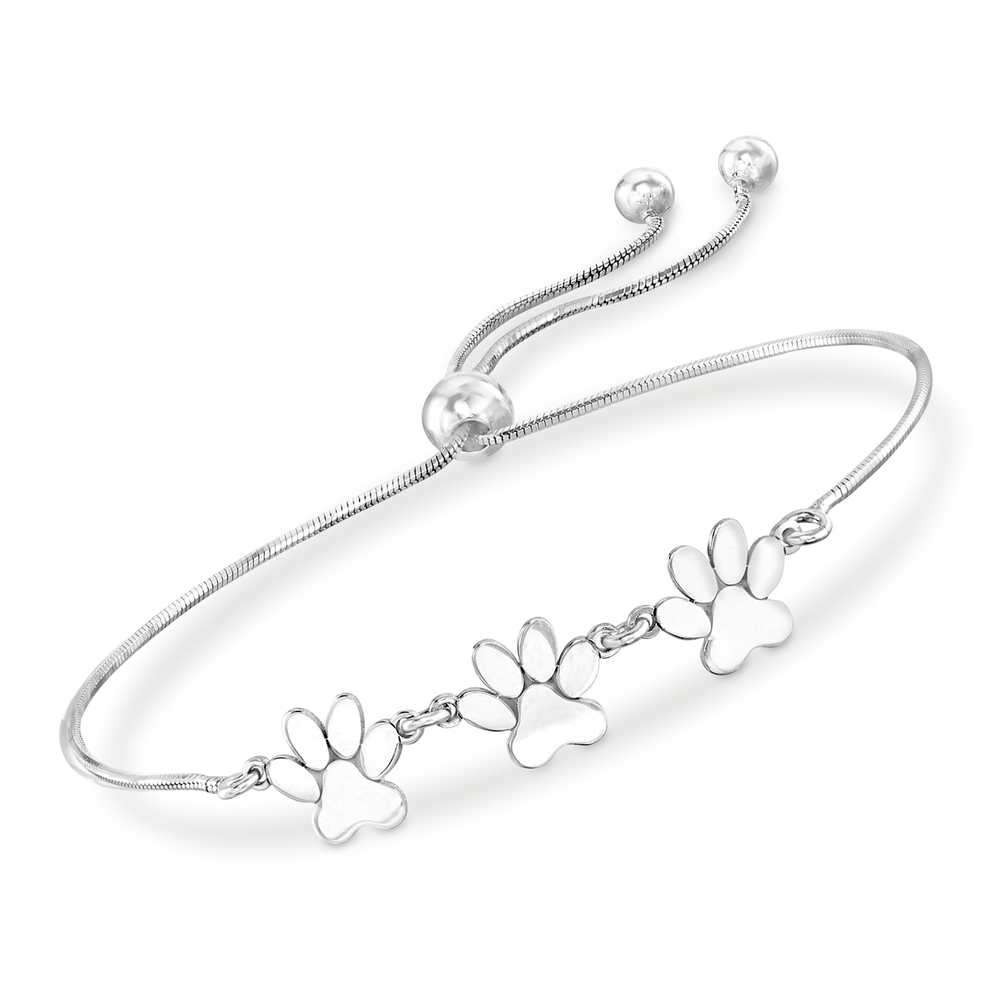 Sterling Silver Tiny Paws Bolo Bracelet Ross Simons