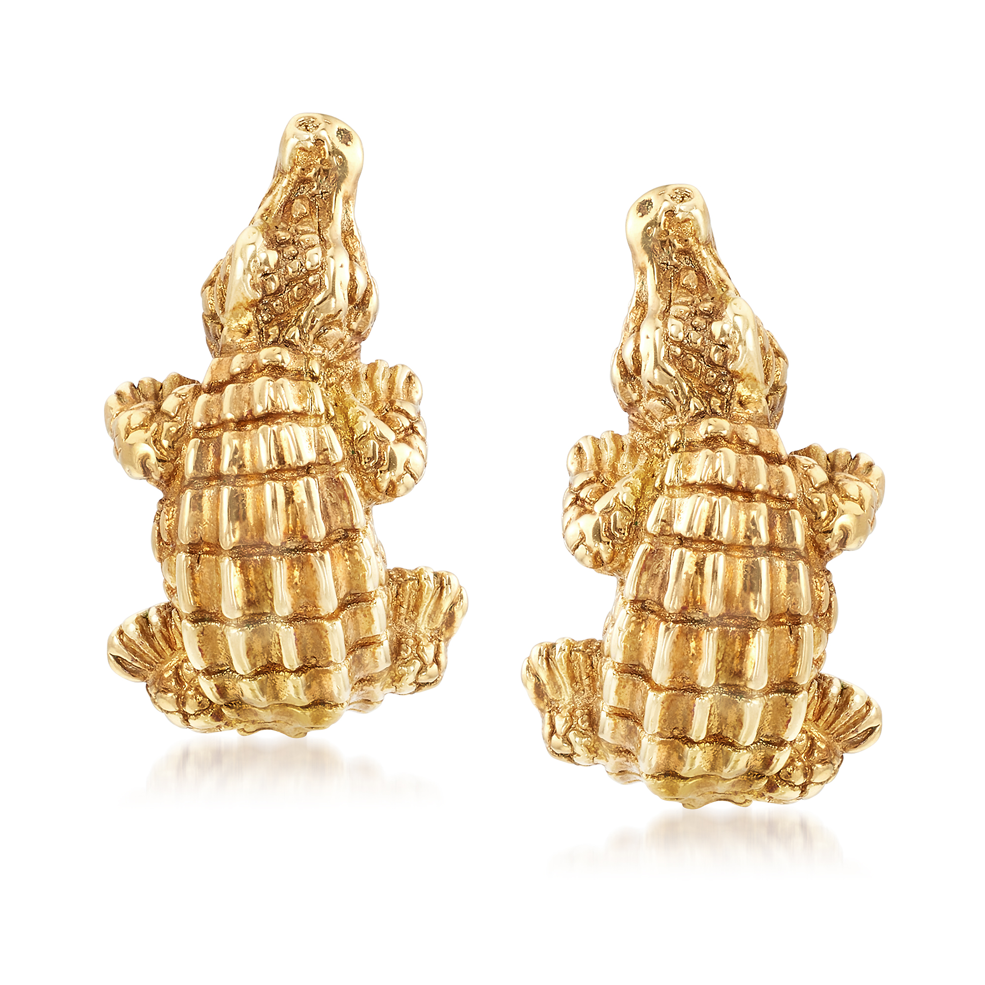 C. 2000 Vintage 14kt Yellow Gold Alligator Hoop Earrings | Ross Simons