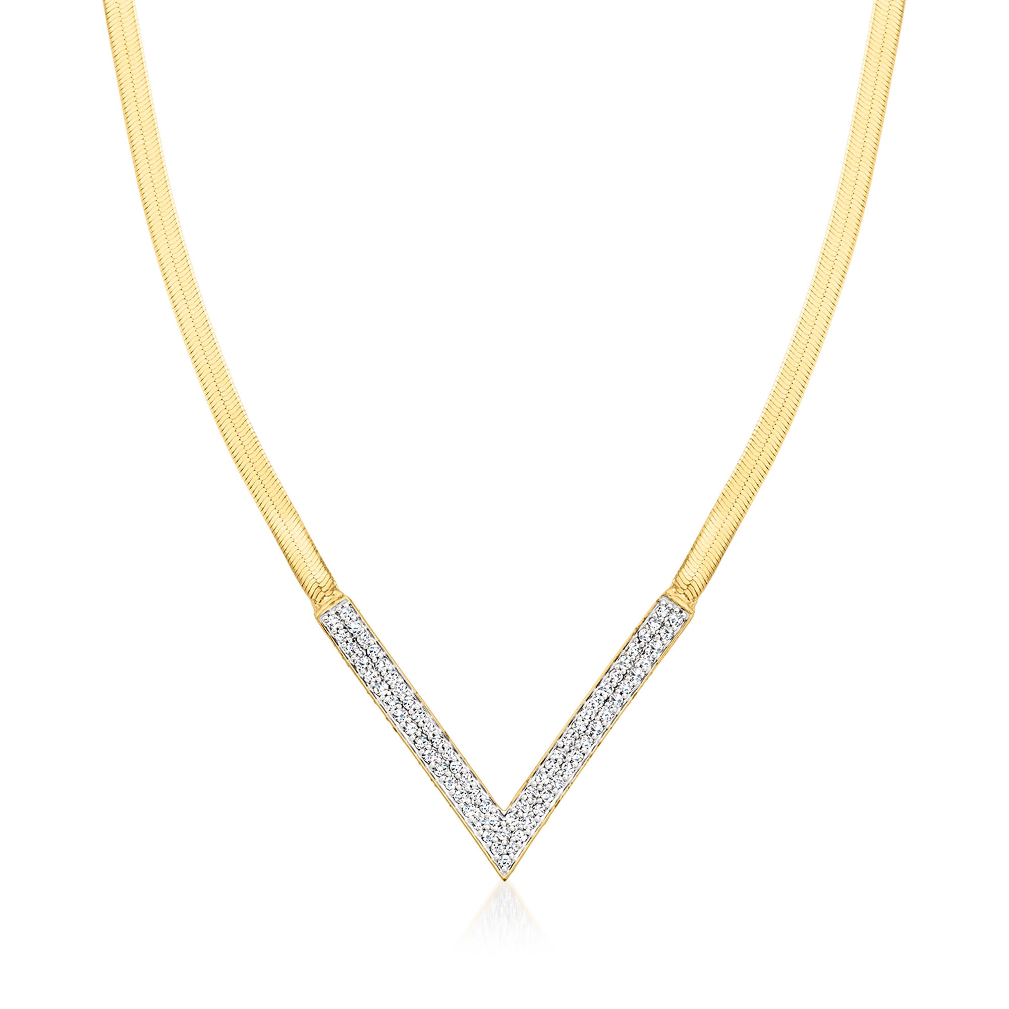 Chevron Diamond V Shaped Layering Necklaces
