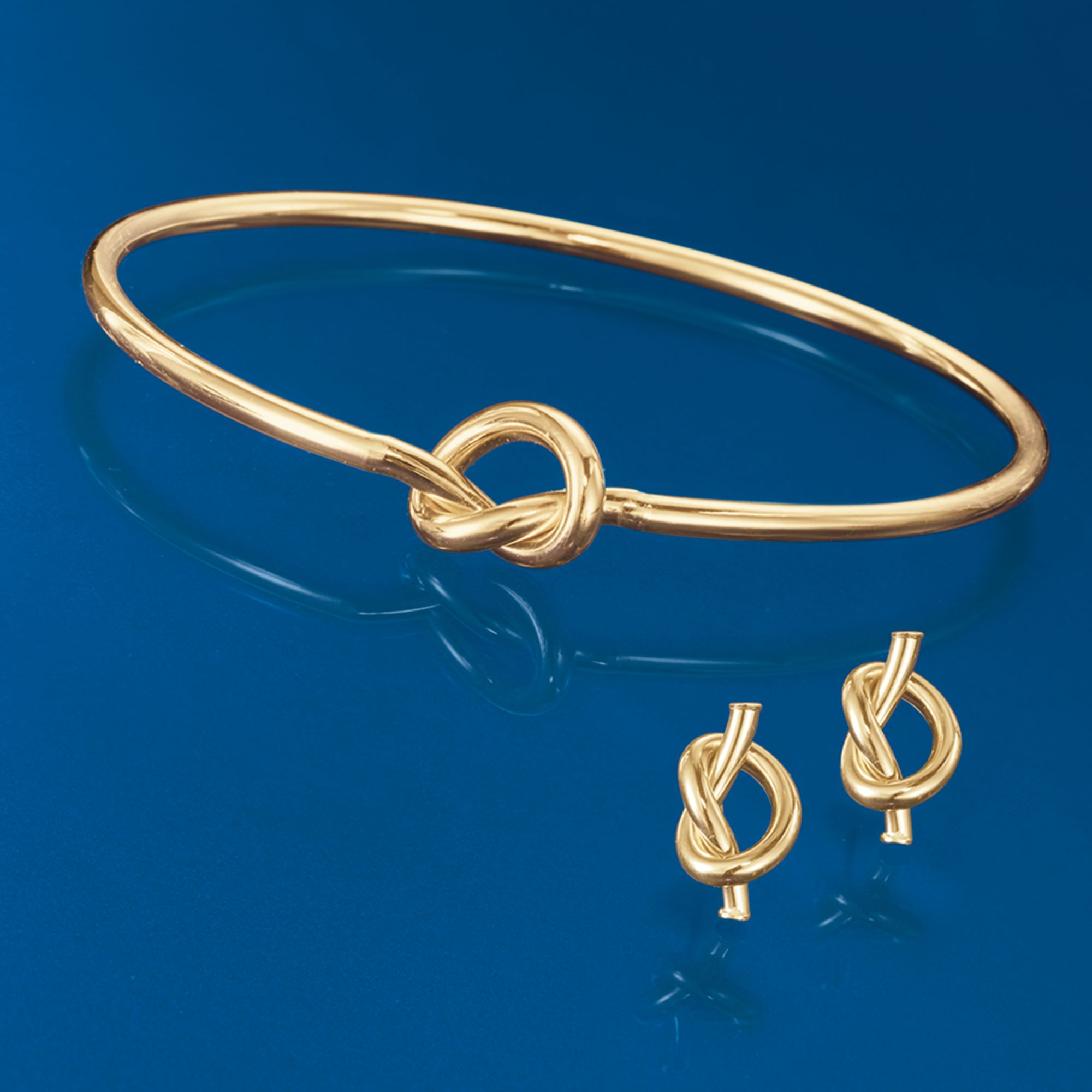 Italian 14kt Yellow Gold Pretzel Knot Bangle Bracelet | Ross Simons