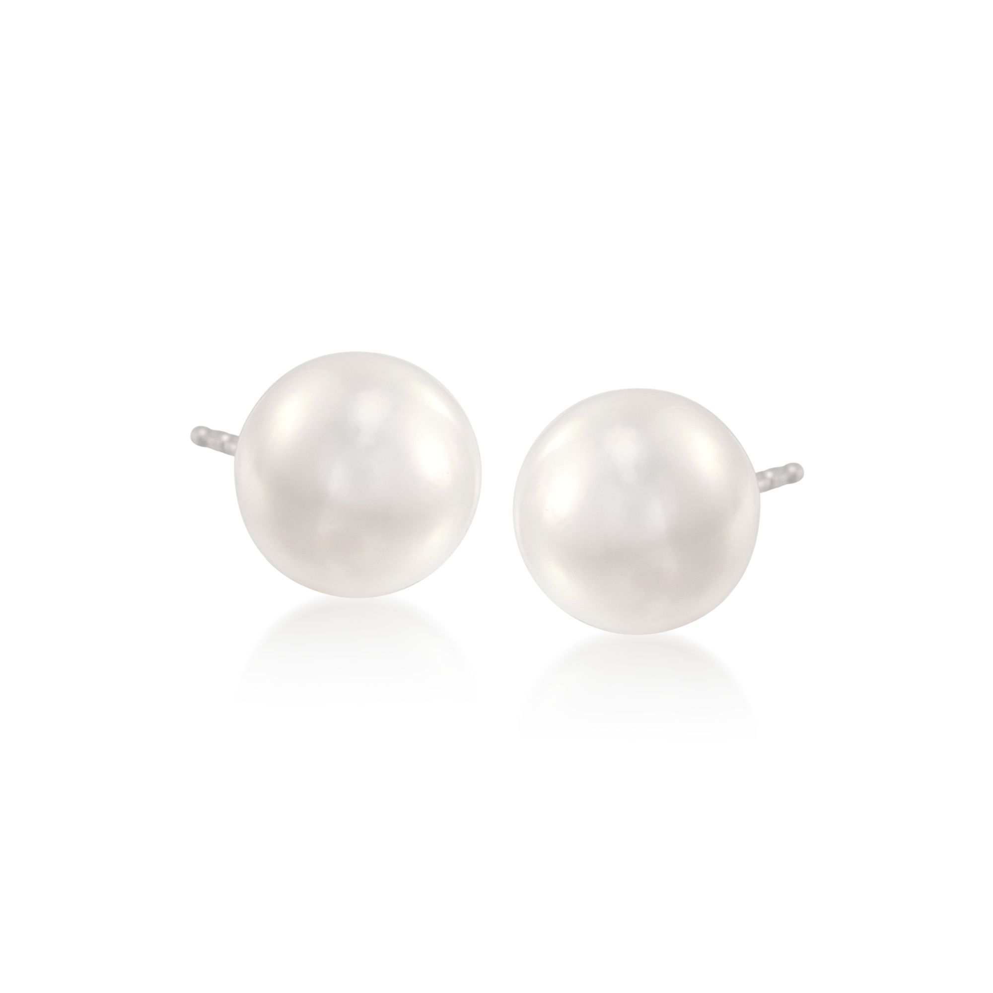 Mikimoto 7-7.5mm AA Akoya Pearl Earrings in 18kt White Gold