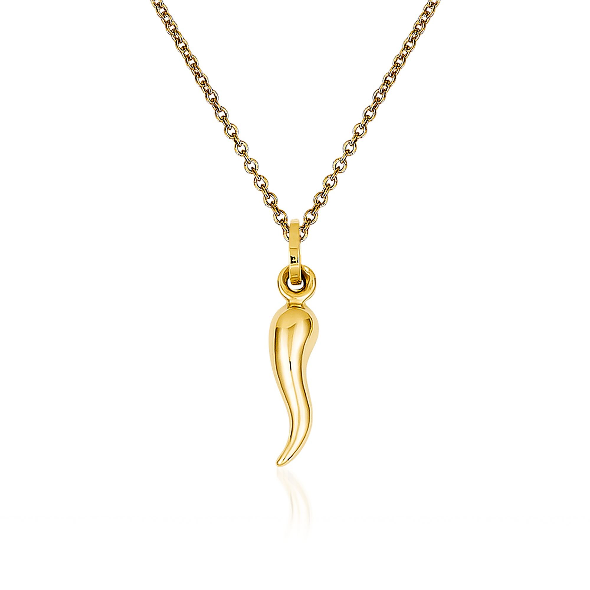14kt Yellow Gold Italian Horn Pendant Necklace. 18" RossSimons