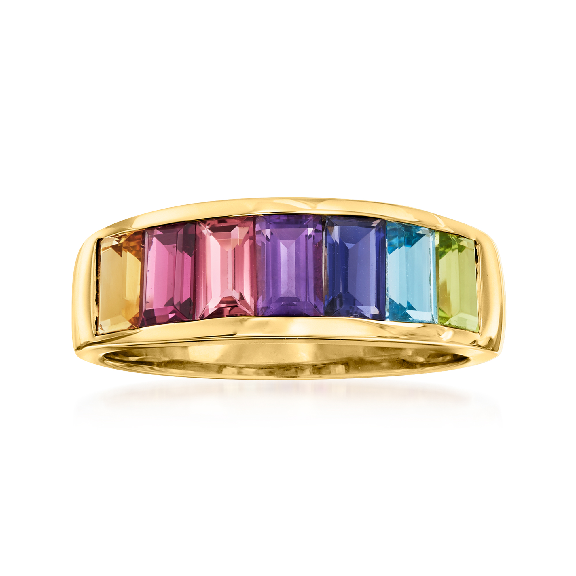 Multistone baguette cocktail ring Gorgeous fine costume jewelry Lavender stone ring Wide statement ring Unique designer jewelry