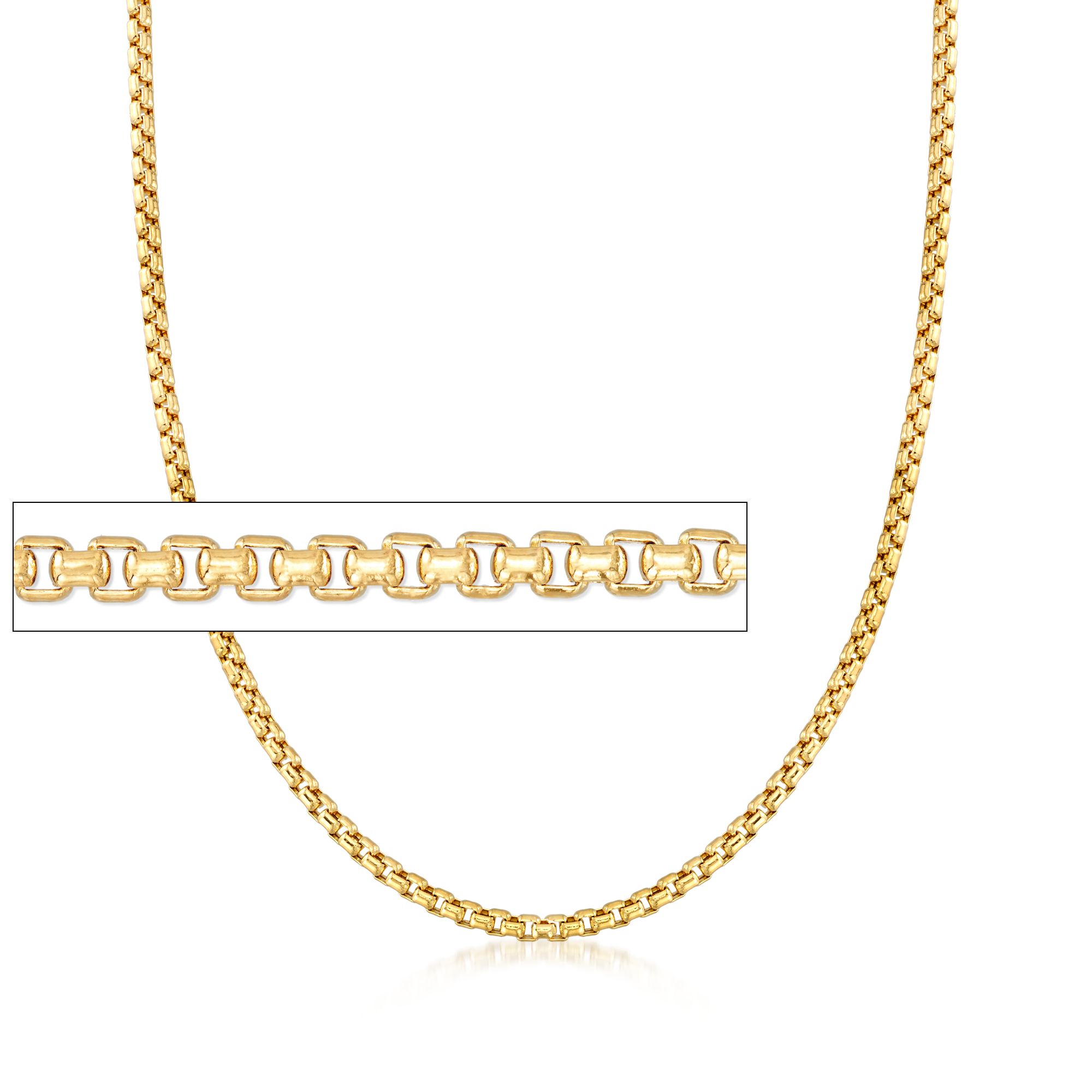 Men's 3.5mm 14kt Yellow Gold Box Chain Necklace