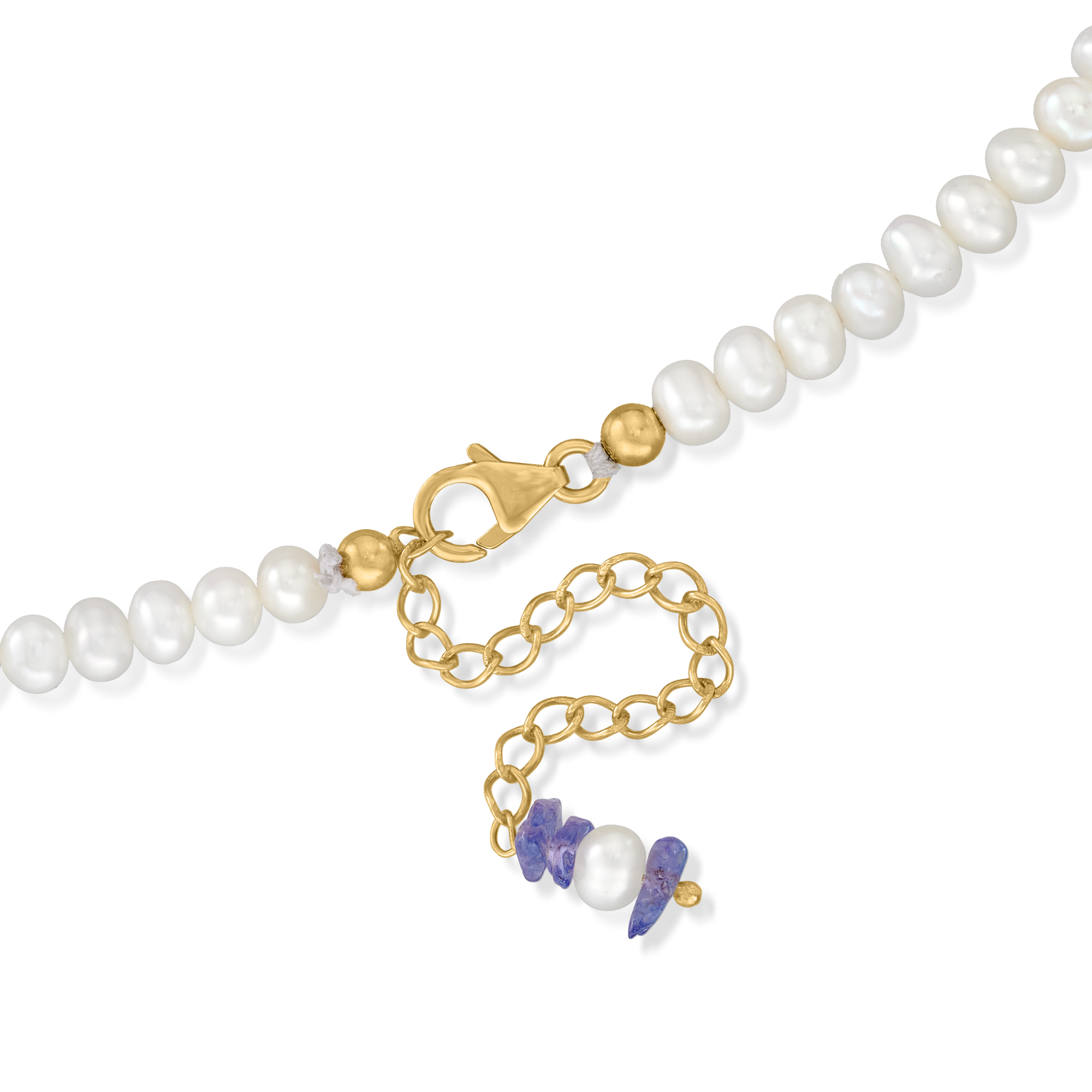 ブレスレット LESS IS MORE flat pearl necklace 8mm Cultured Pearl Flat Wheat-Chain Necklace in Sterling Silver