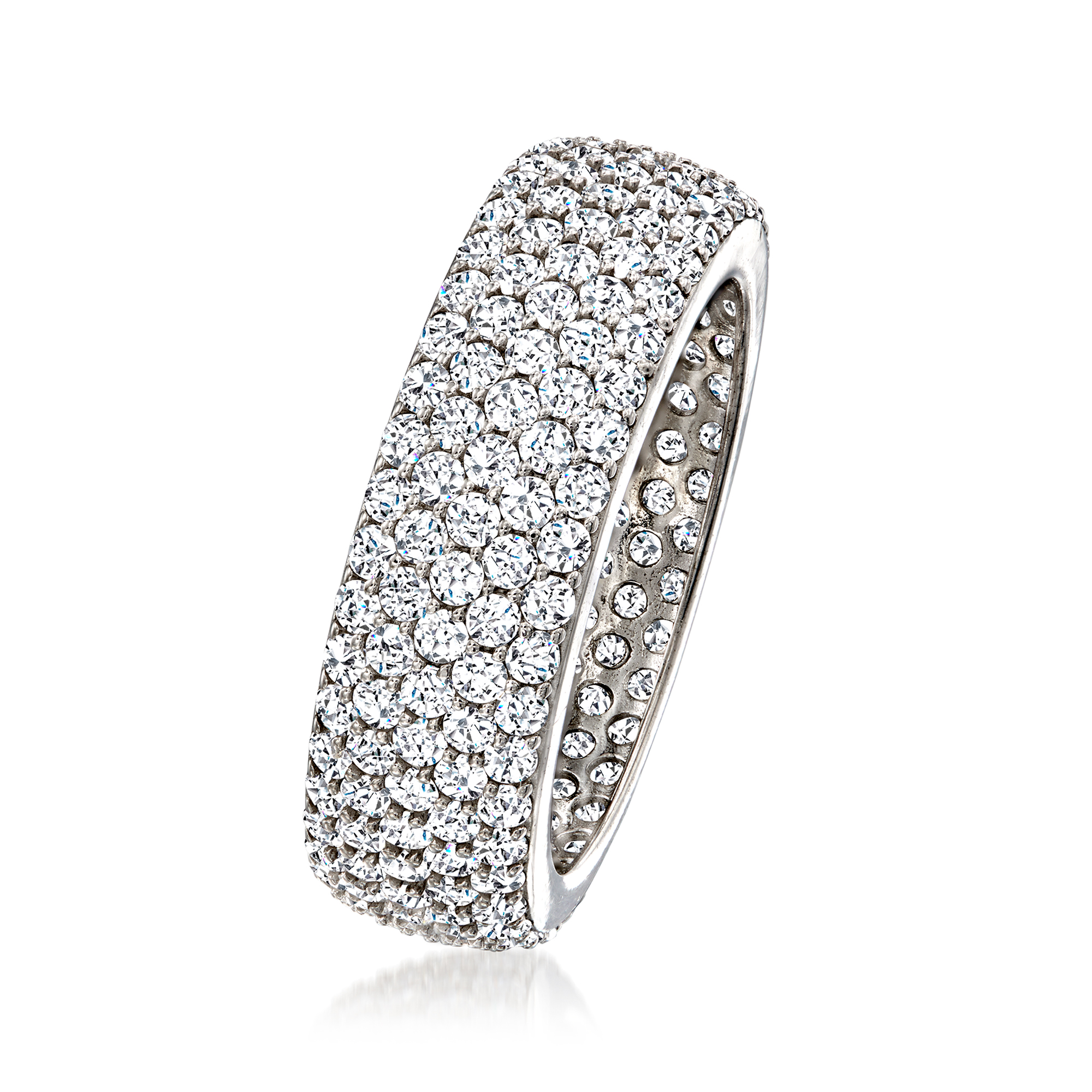 3.25 ct. t.w. CZ Eternity Band in Sterling Silver. Size 6