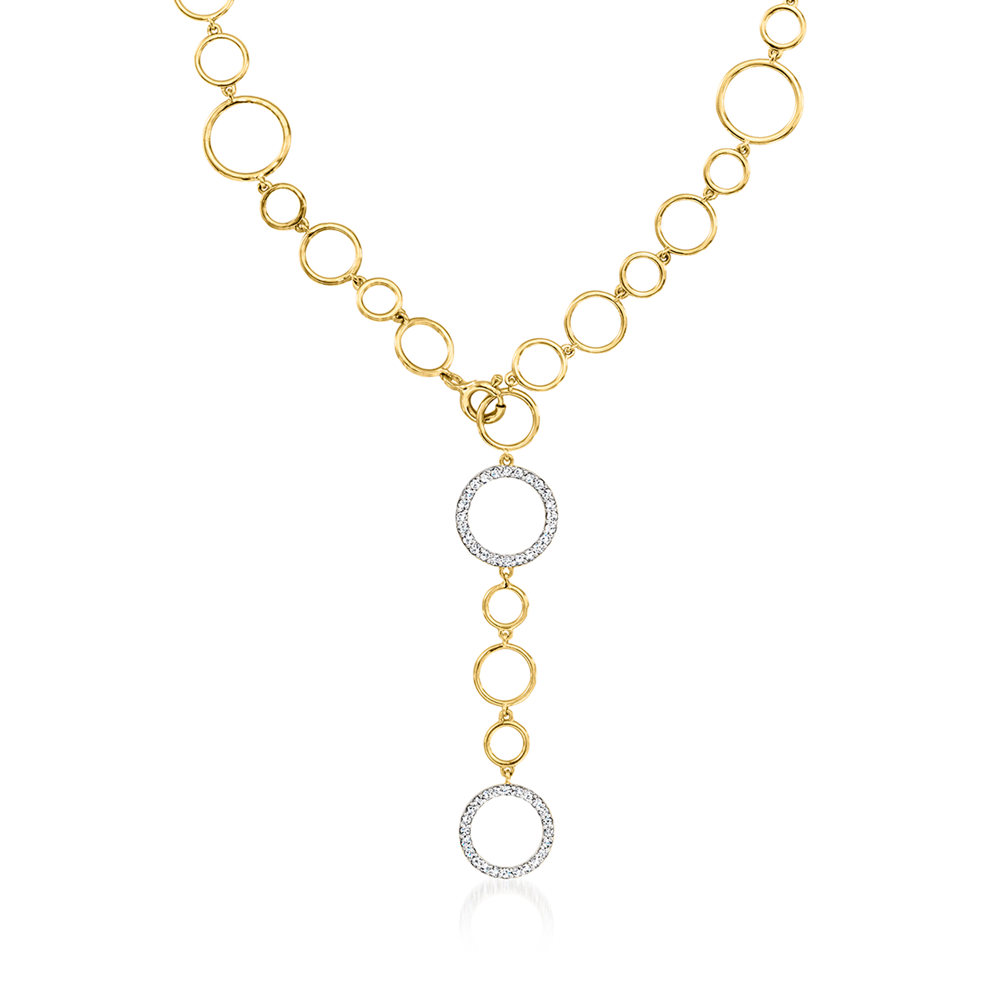 40 ct. t.w. Diamond Circle-Link Lariat Necklace in 18kt Gold