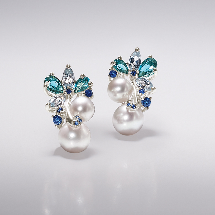 6-8.5mm Cultured Pearl and 2.00 ct. t.w. Sky Blue Topaz and