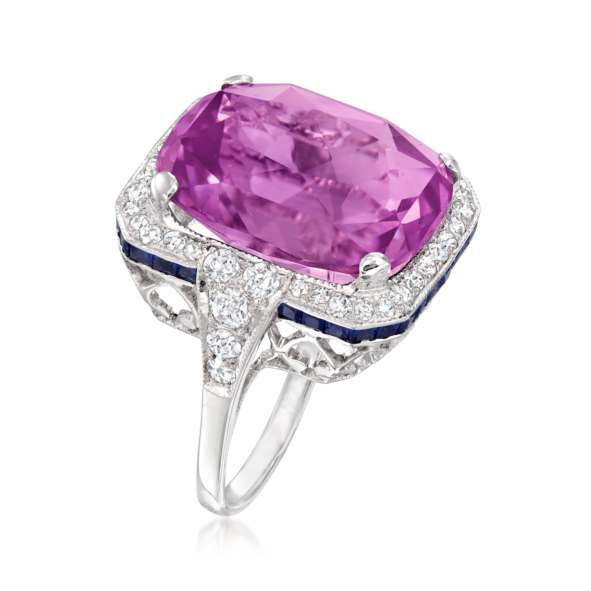 C. 2000 Vintage 19.89 Carat Amethyst Ring with 1.27 ct. t.w.