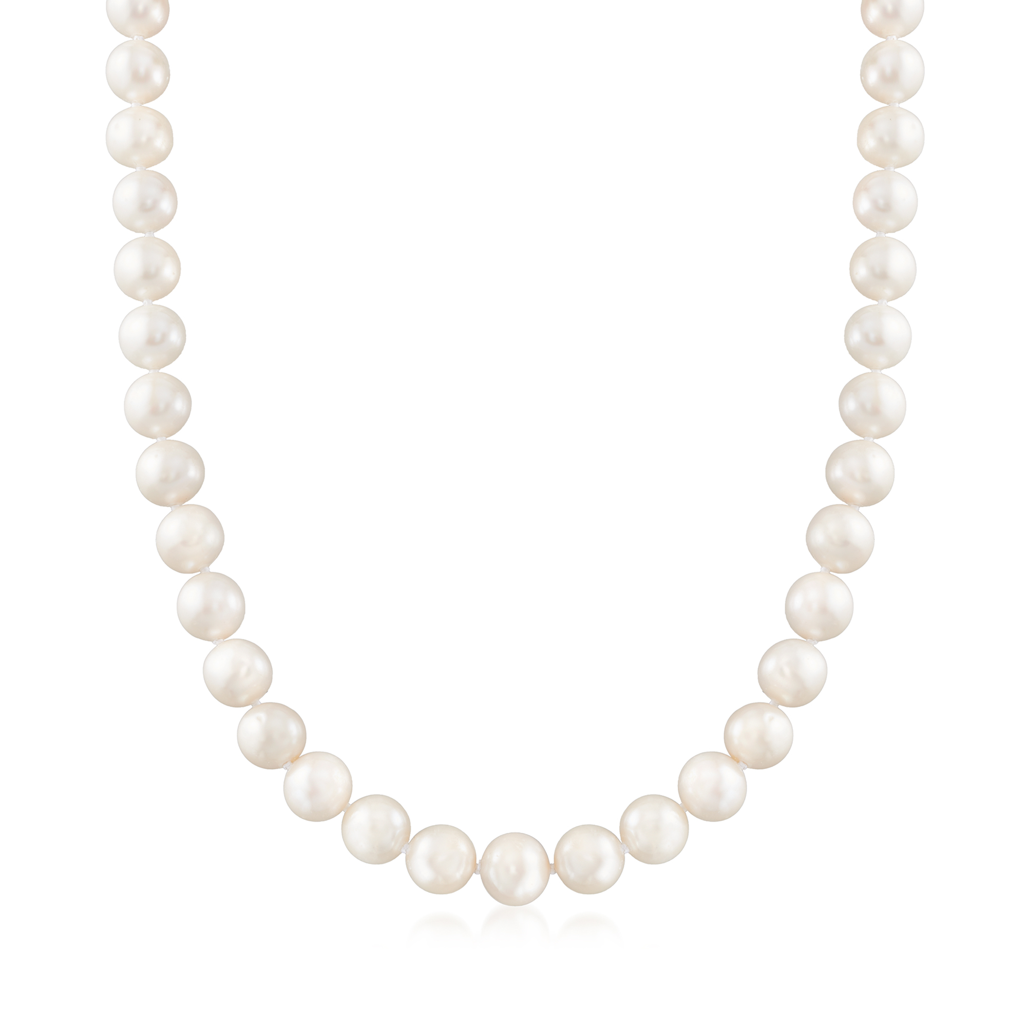 9-10mm Cultured Pearl Necklace with 14kt Yellow Gold. 36