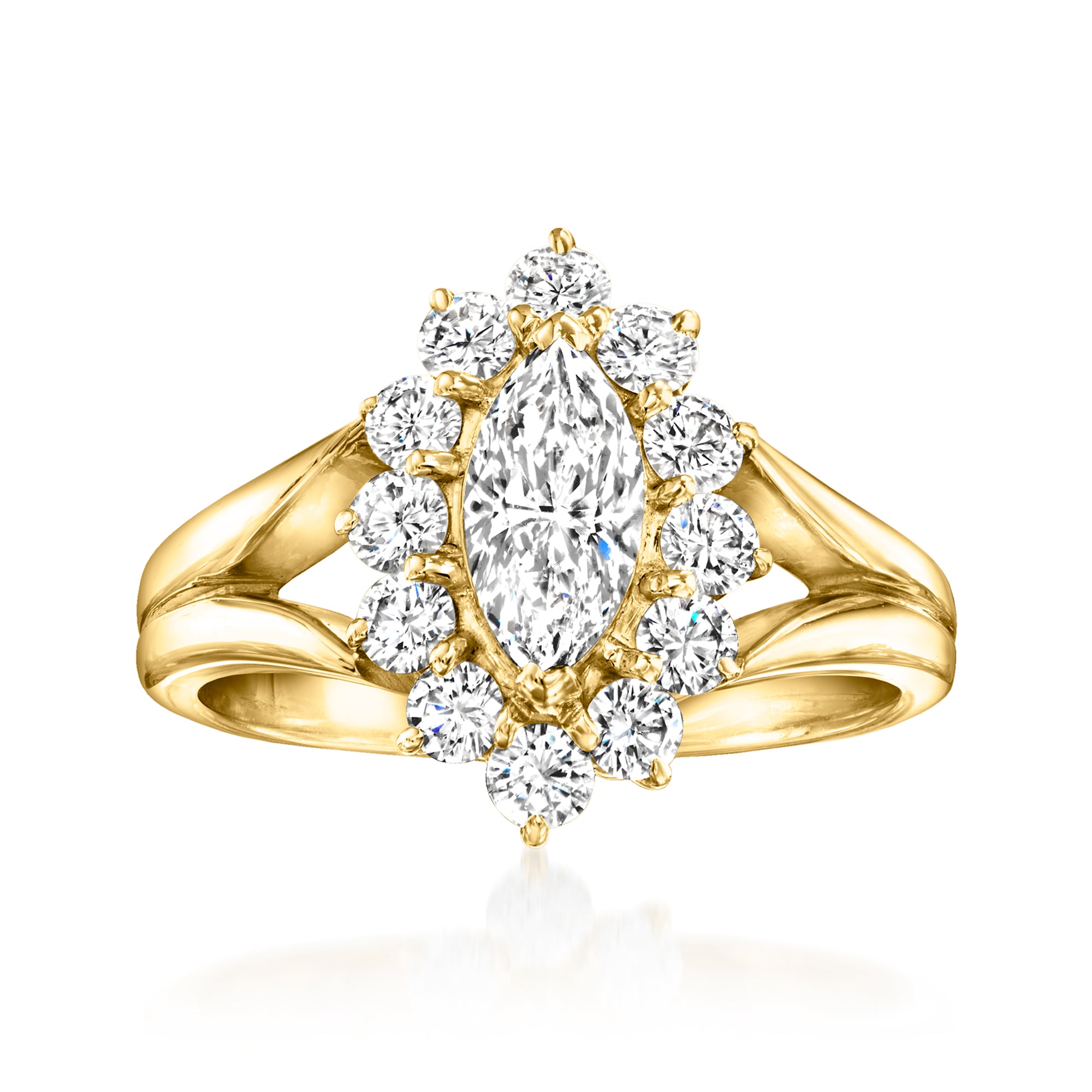 C. 1990 Vintage 1.10 ct. t.w. Diamond Cluster Ring in 18kt White
