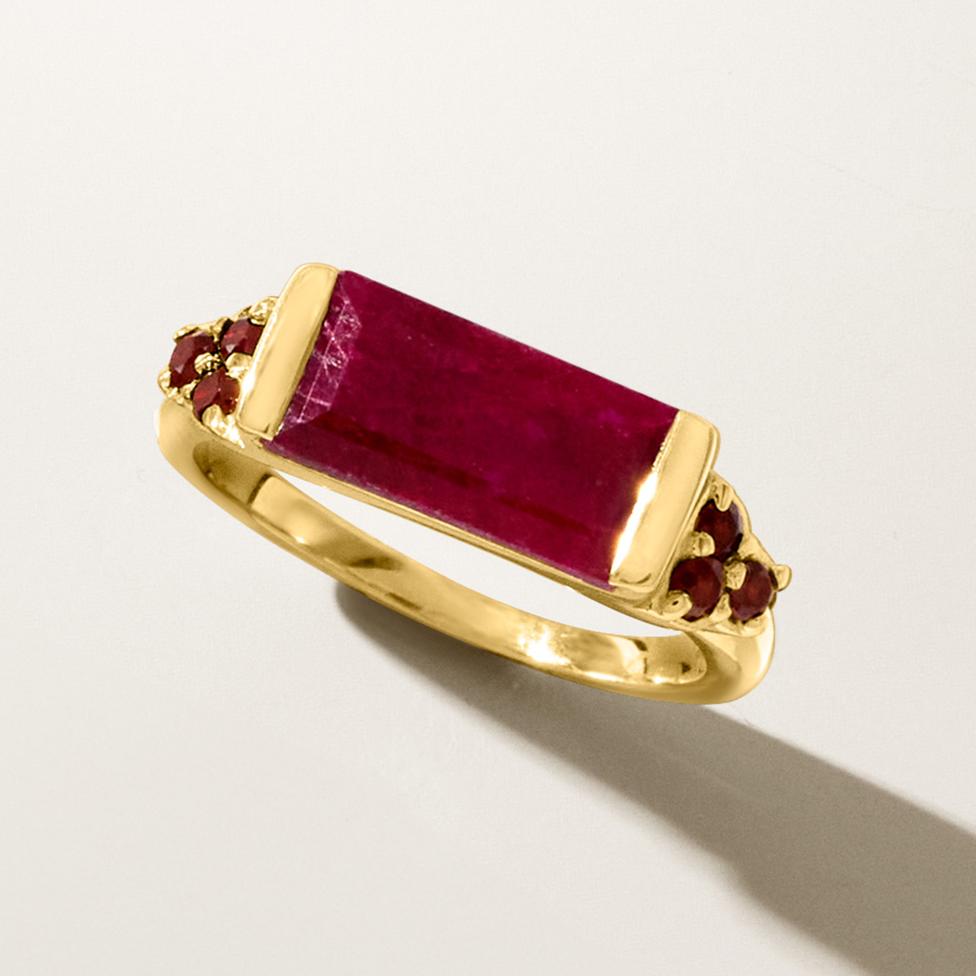 ロザリア　5点 6.00 Carat Ruby and .50 ct. t.w. Garnet Ring in 18kt Gold