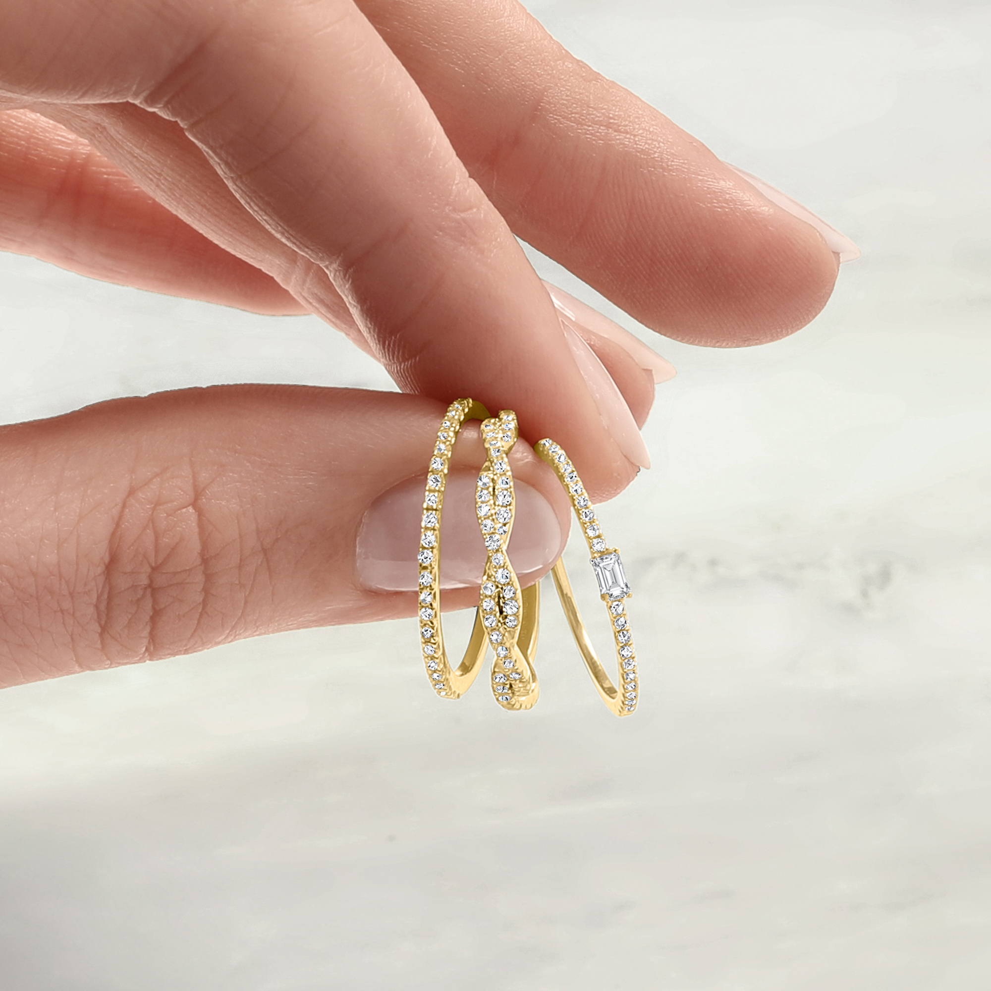 25 ct. t.w. Diamond Twist Stackable Ring in 14kt Yellow Gold. Size