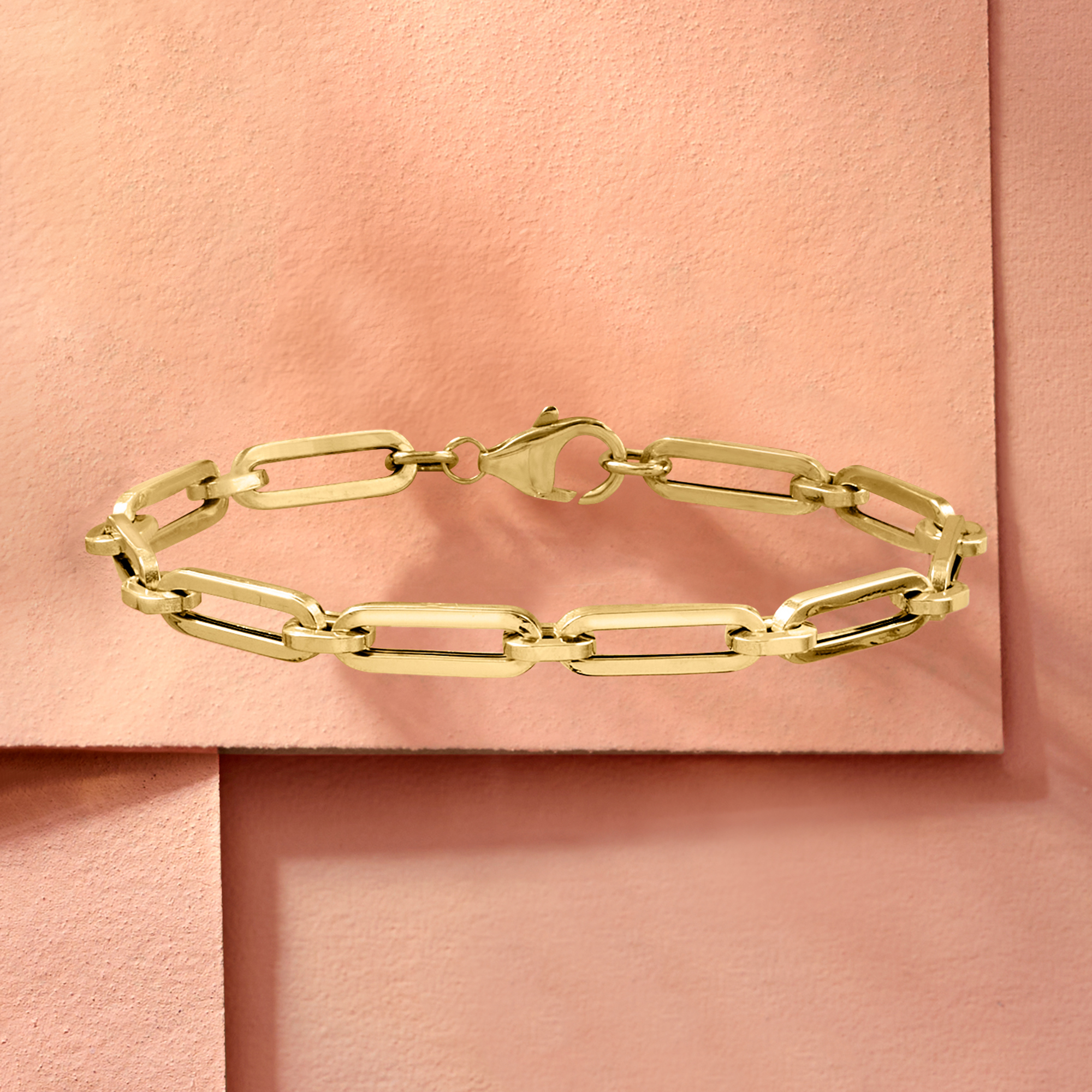 Italian 14kt Yellow Gold Paper Clip Link Bracelet | Ross Simons