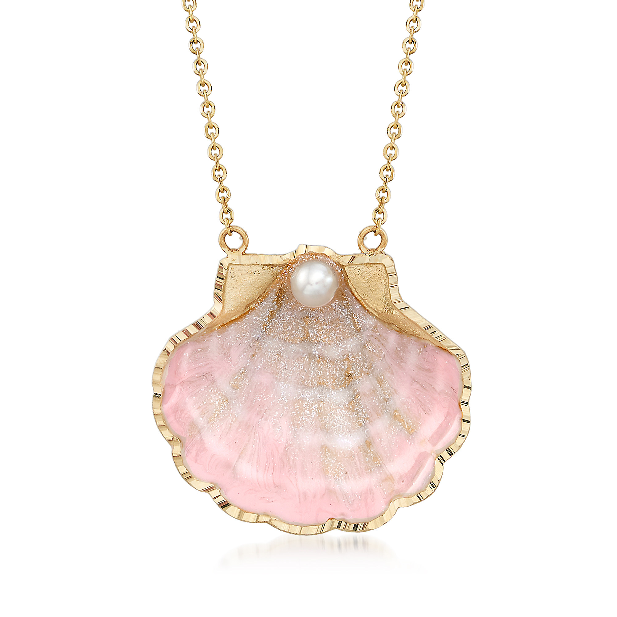 Pink on sale seashell necklace