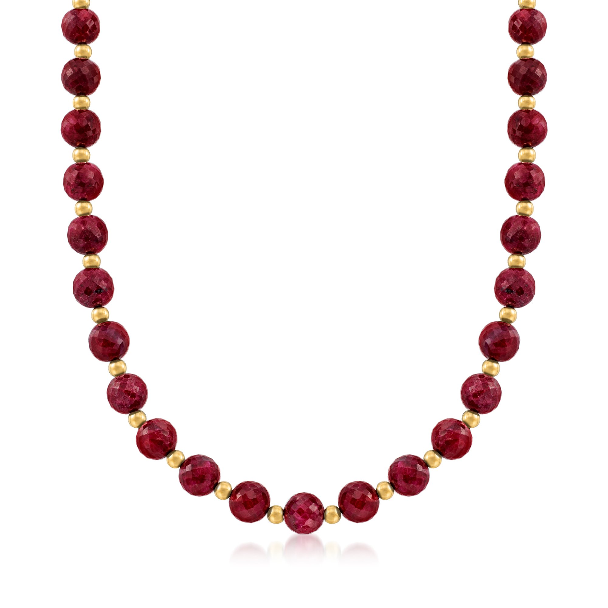 Pink Natural Ruby Beads Necklace, Shape: Oval At ₹ 7/carat In Jaipur - Foto 13