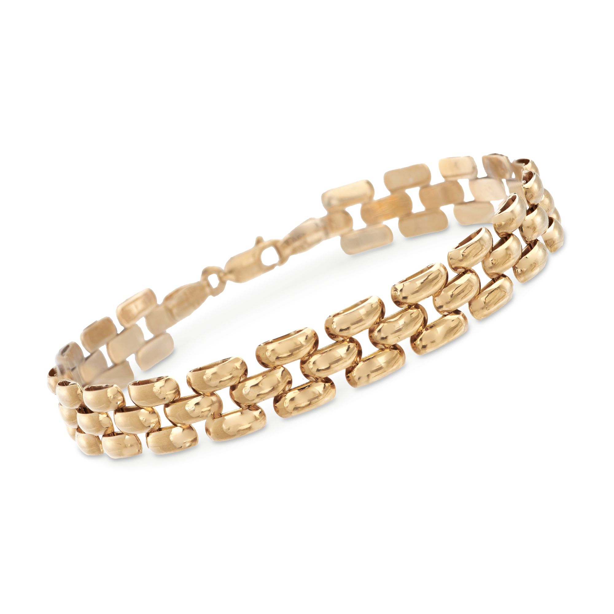 Italian 14kt Yellow Gold Panther Link Bracelet RossSimons