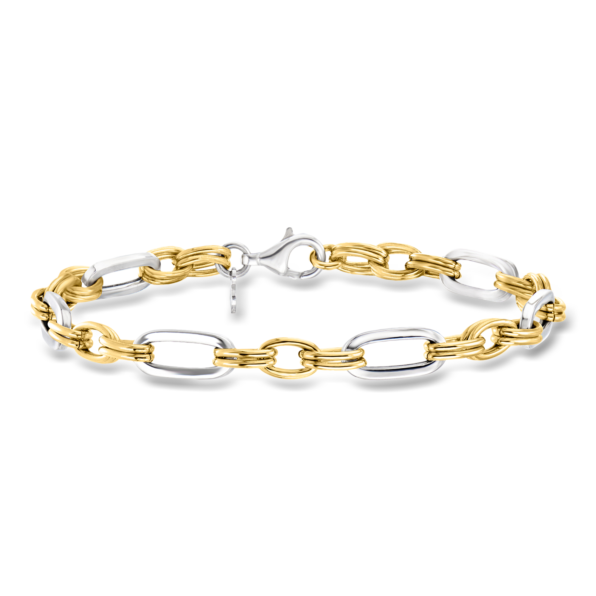 Italian 18kt Gold Over Sterling Replica Lira Coin and Oval-Link