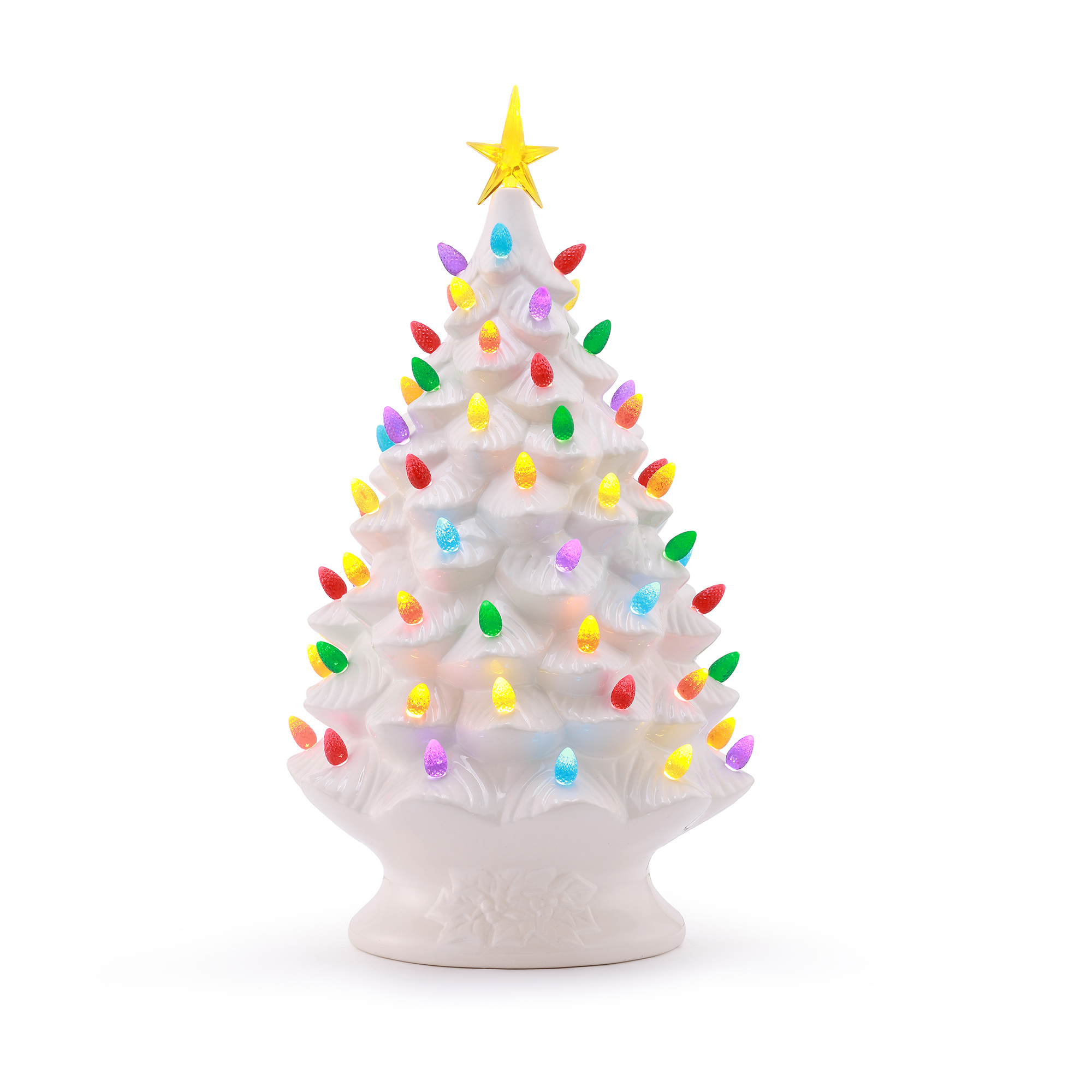 Mr. Christmas White Nostalgic Tree with Multicolored Lights 24"H Ross