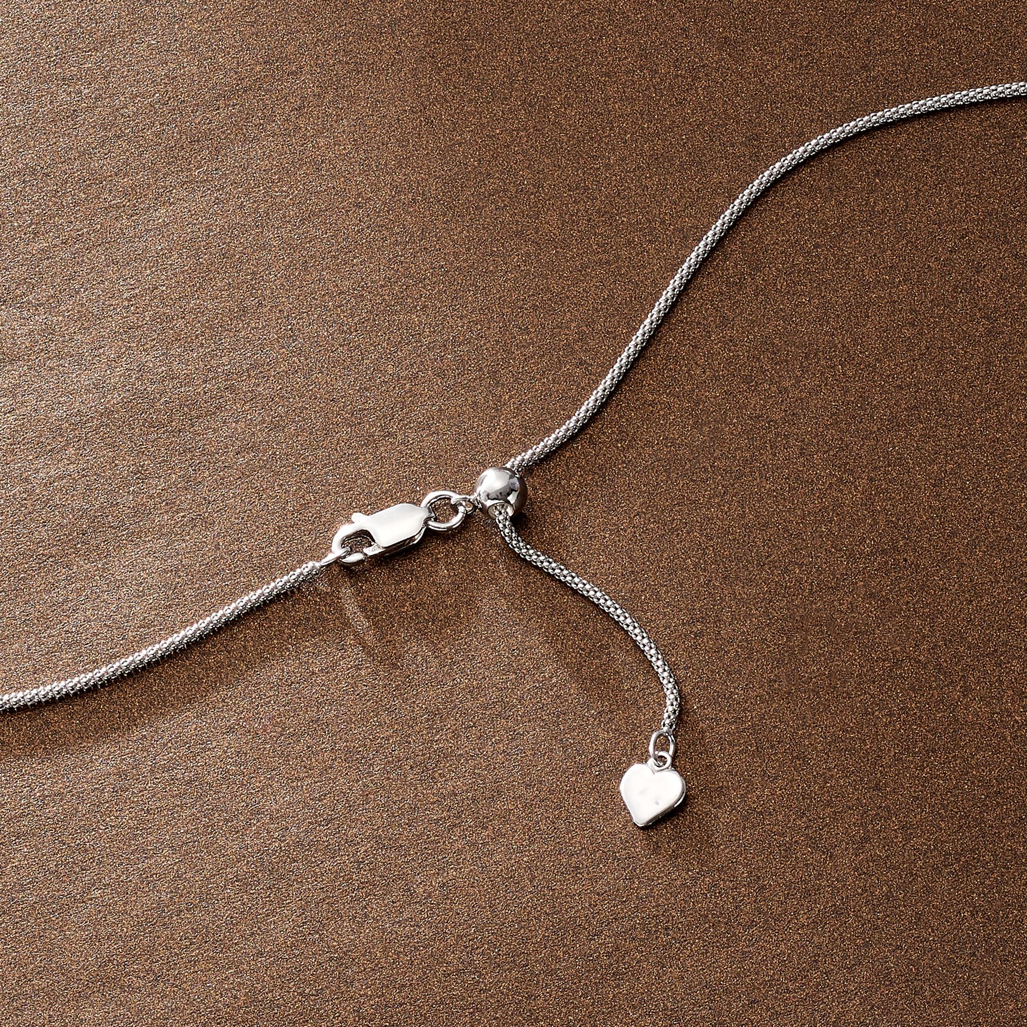 ★ roaju★ [Influencer wear][silver925]unformal ripple neck Italian 1.4mm Sterling Silver Adjustable Slider Popcorn