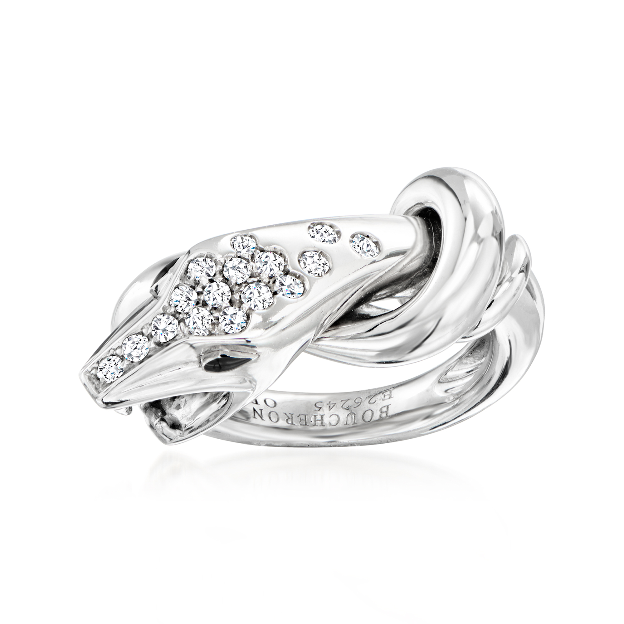 C. 1990 Vintage Boucheron .25 ct. t.w. Diamond Snake Ring in 18kt