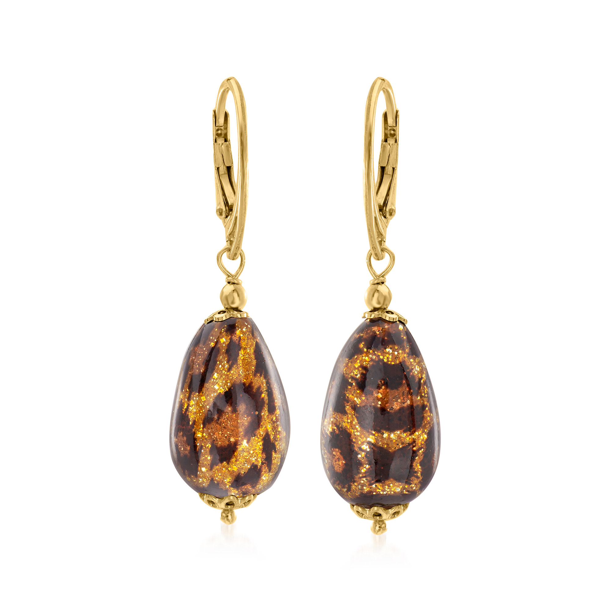 Leopardprint earrings  GoldcolouredLeopard print  Ladies  HM IN
