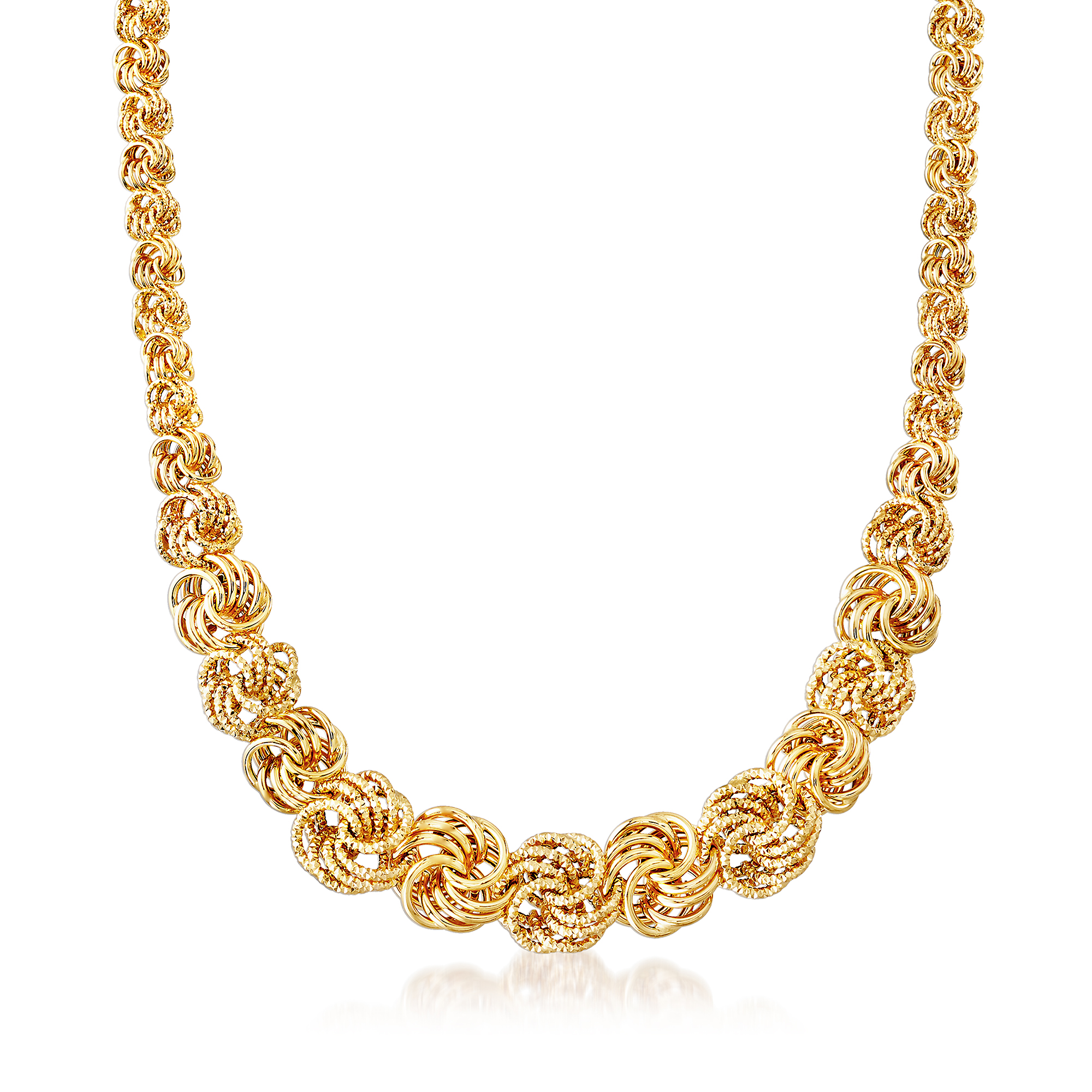 Italian 14kt Yellow Gold Rosetta-Link Necklace