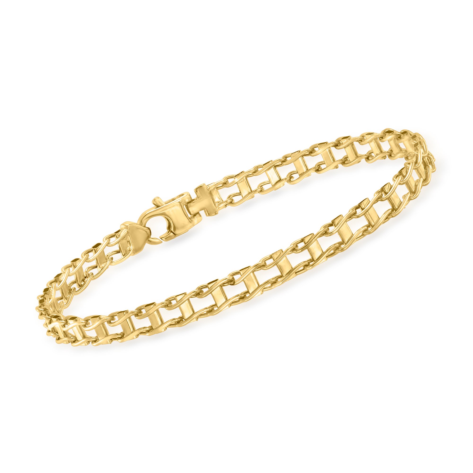 Railroad Mens Two Tone Gold Bracelets Mens Gold Bracelets Zales