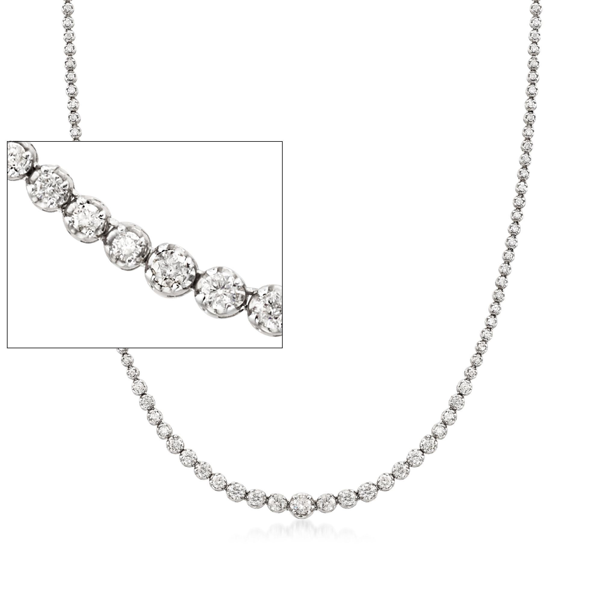 5.00 ct. t.w. Diamond Graduated Tennis Necklace in 14kt White Gold