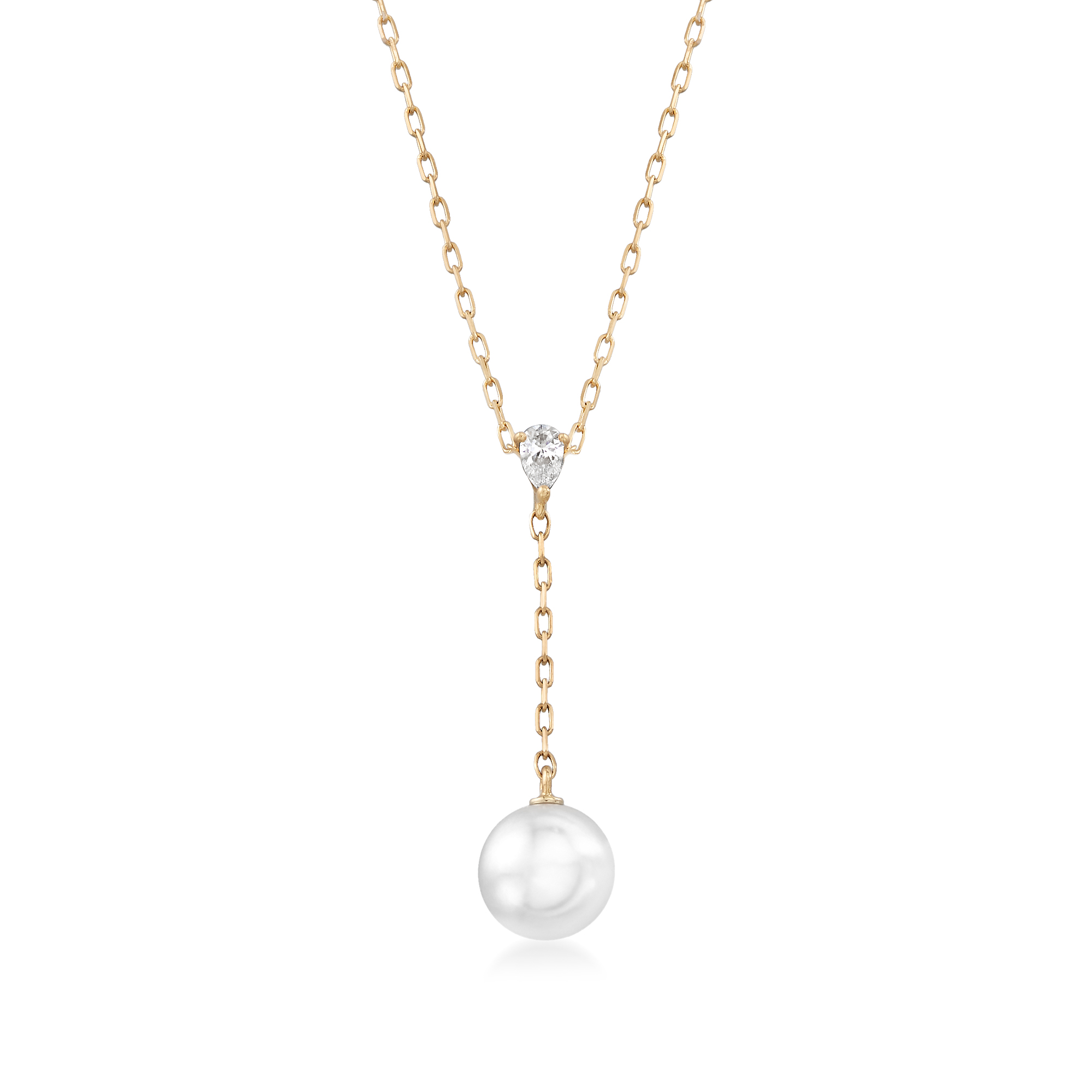 Mikimoto 7.5mm A+ Akoya Pearl Y-Necklace with Diamond Accent in