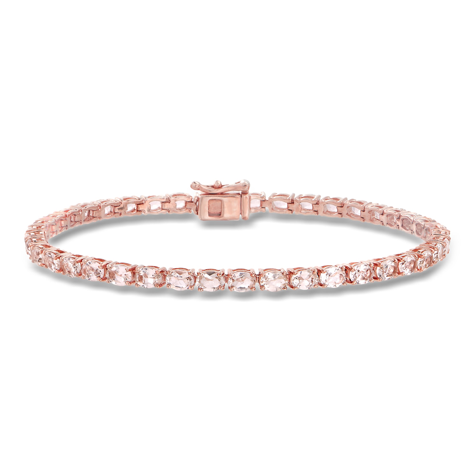 5.50 ct. t.w. Morganite Tennis Bracelet in 14kt Rose Gold Over