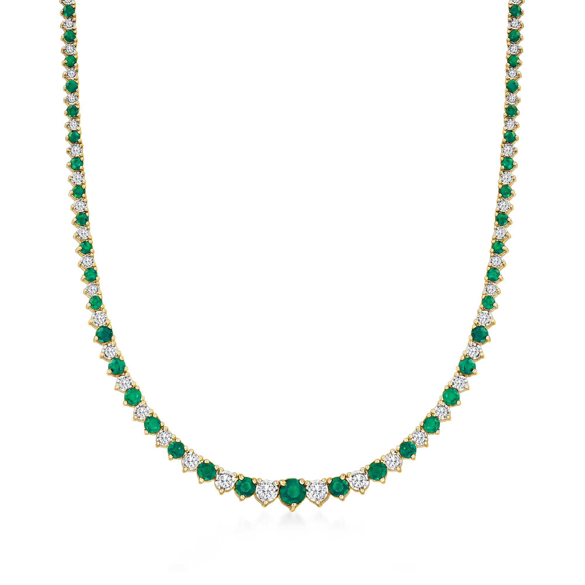 6.50 ct. t.w. Emerald and 1.50 ct. t.w. Diamond Tennis
