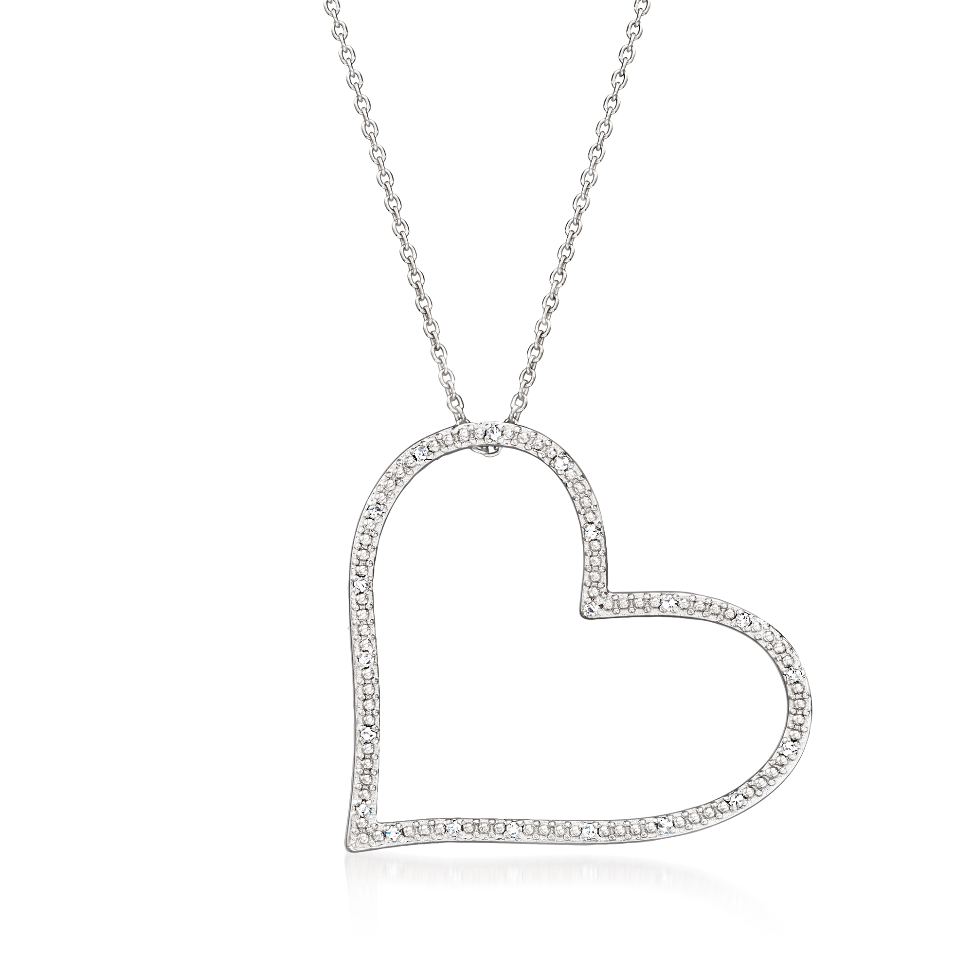 Heartagram Necklace in Sterling Silver, Heart Pentagram
