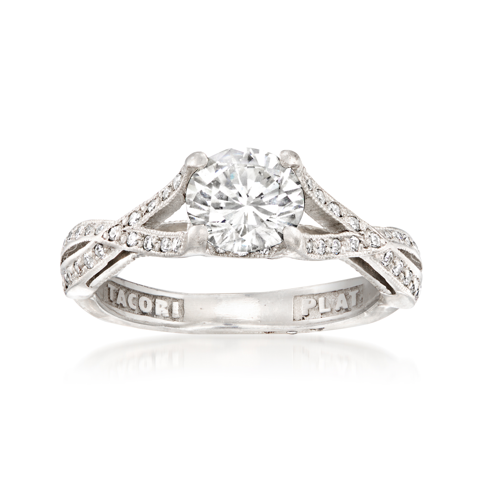 C. 1990 Vintage 2.39 ct. t.w. Diamond Three-Row Ring in Platinum