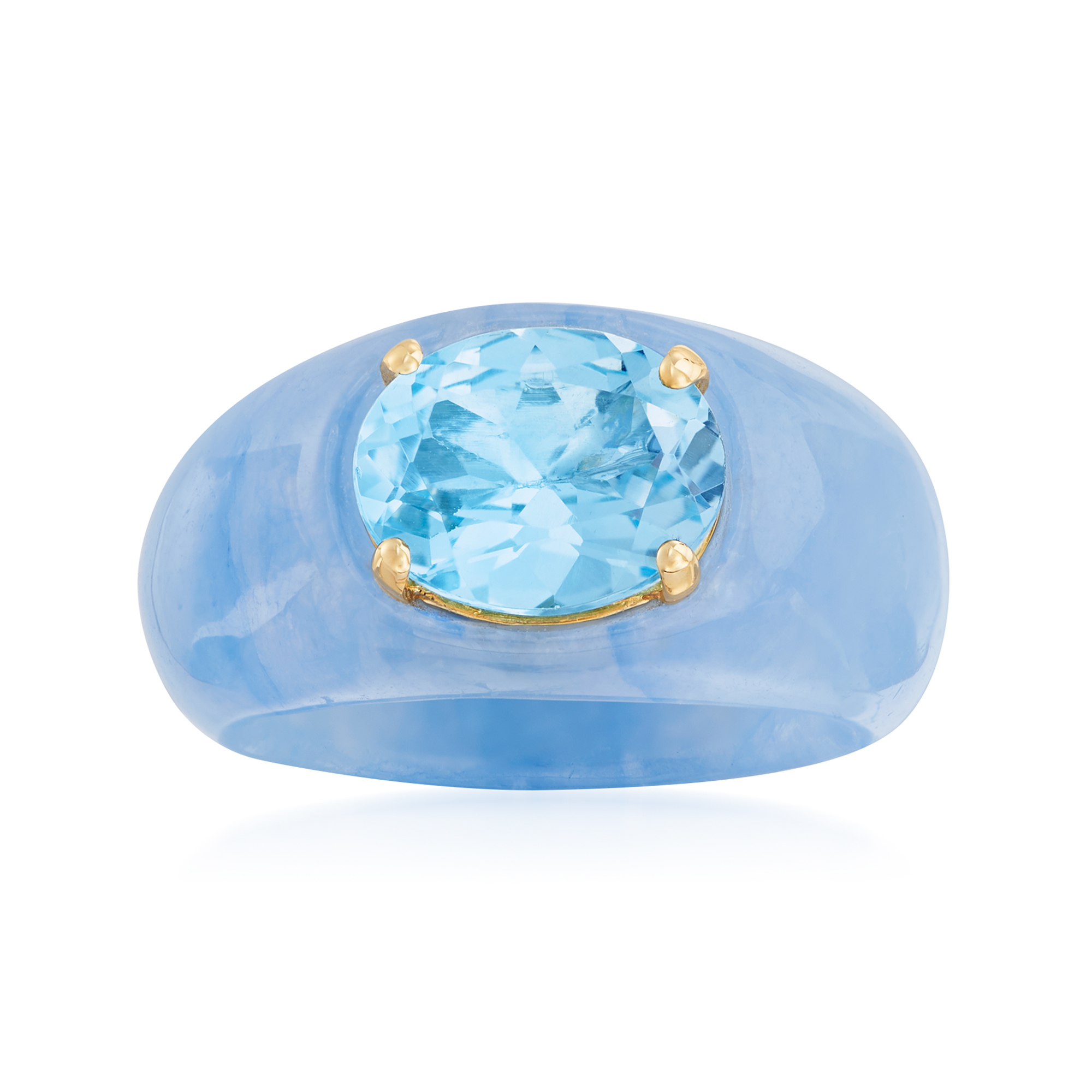 【送料無料/新品】 Blue and Topaz Blue Sky Carat 3.20 Jade 14kt with Ring トップス