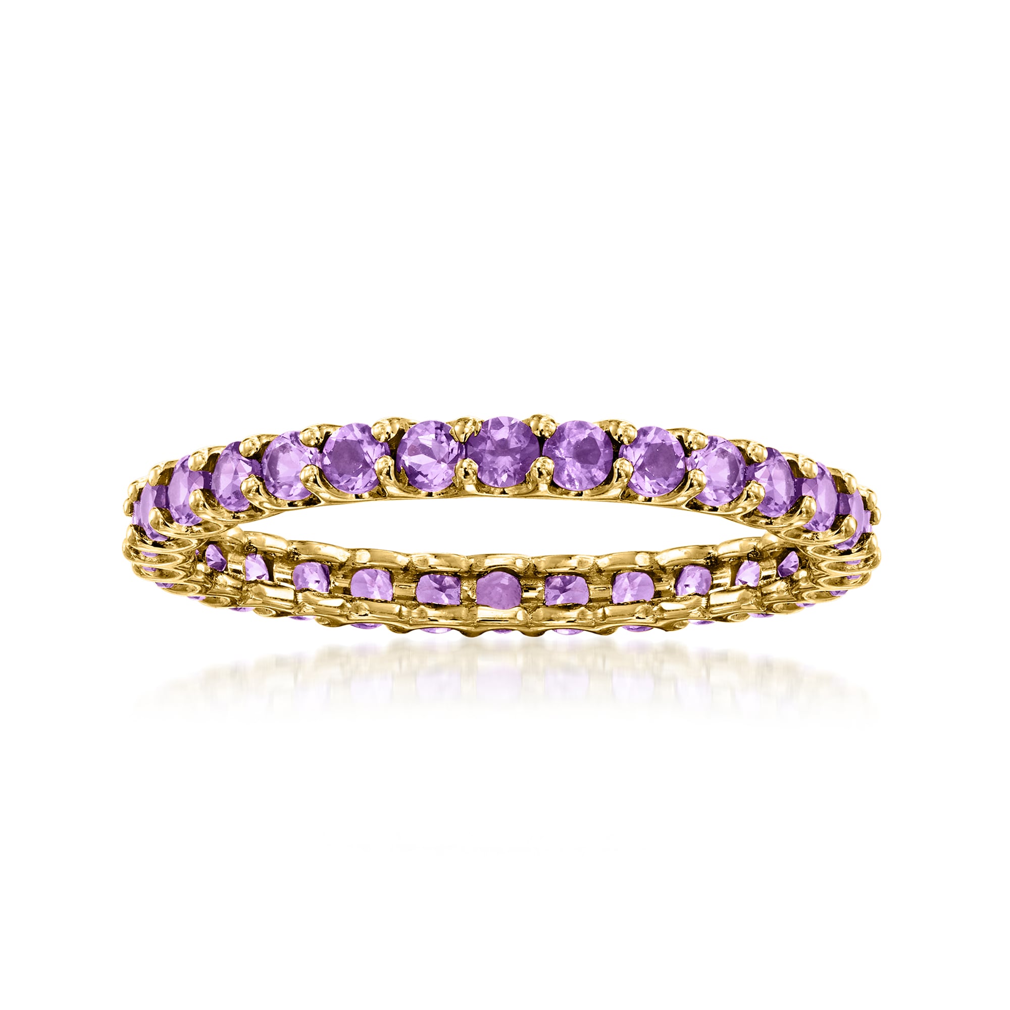 90 ct. t.w. Amethyst Eternity Band in 14kt Yellow Gold | Ross Simons