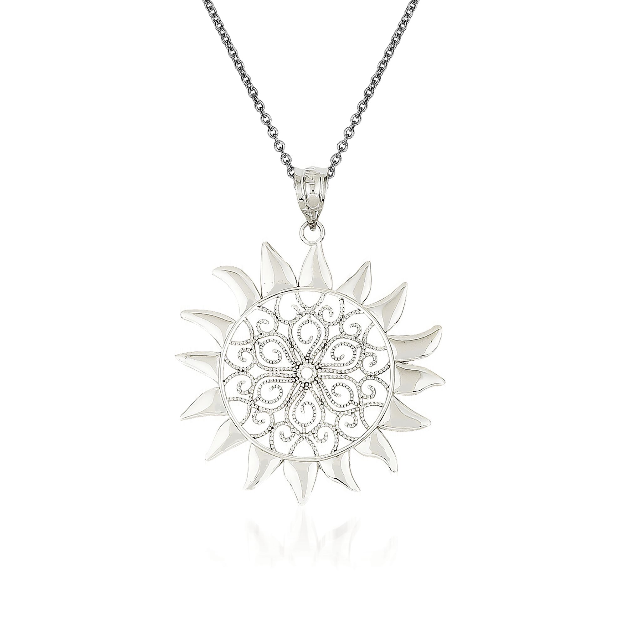 White gold shop sun necklace
