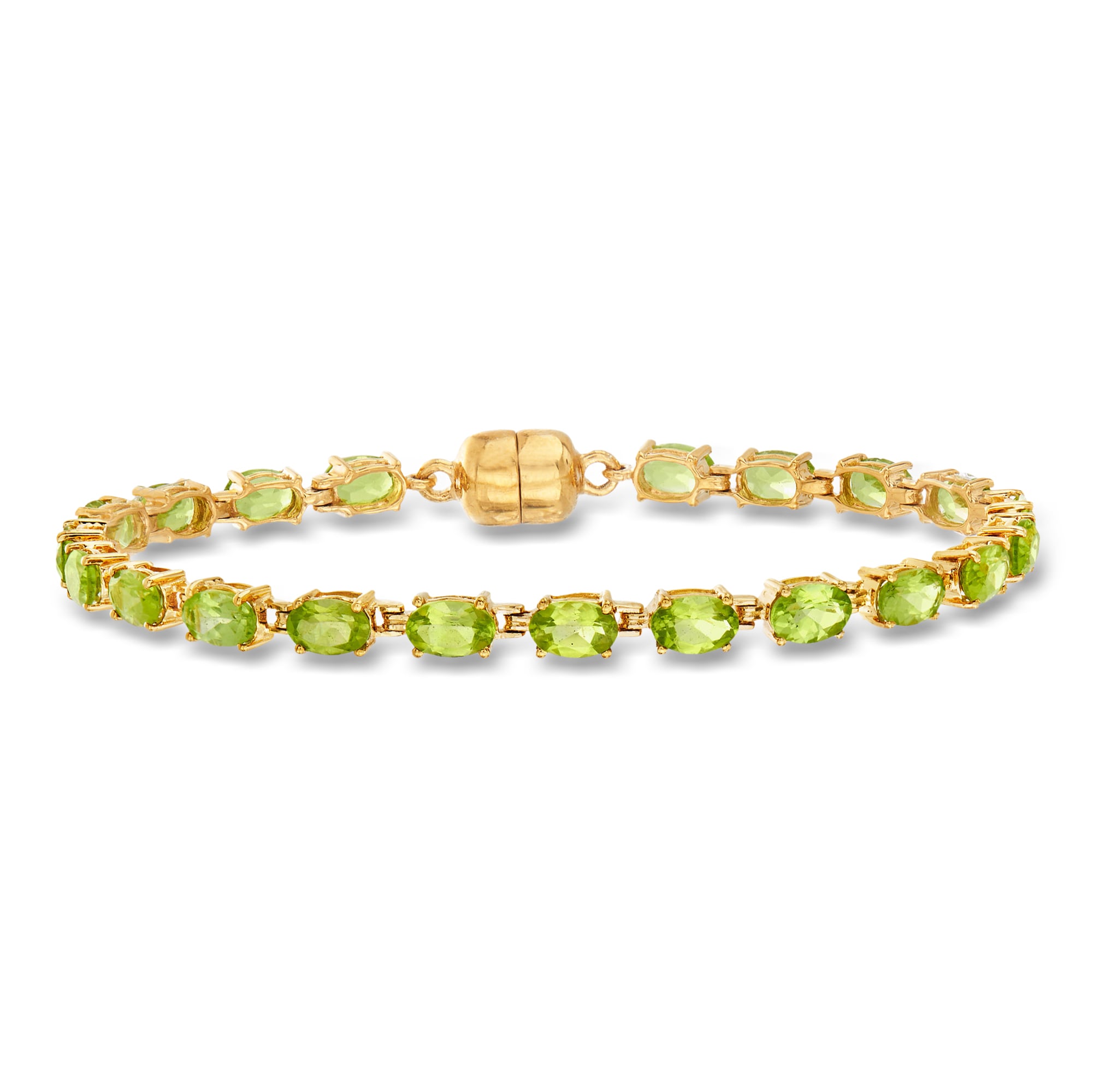 8.50 ct. t.w. Peridot Tennis Bracelet in 18kt Gold Over Sterling