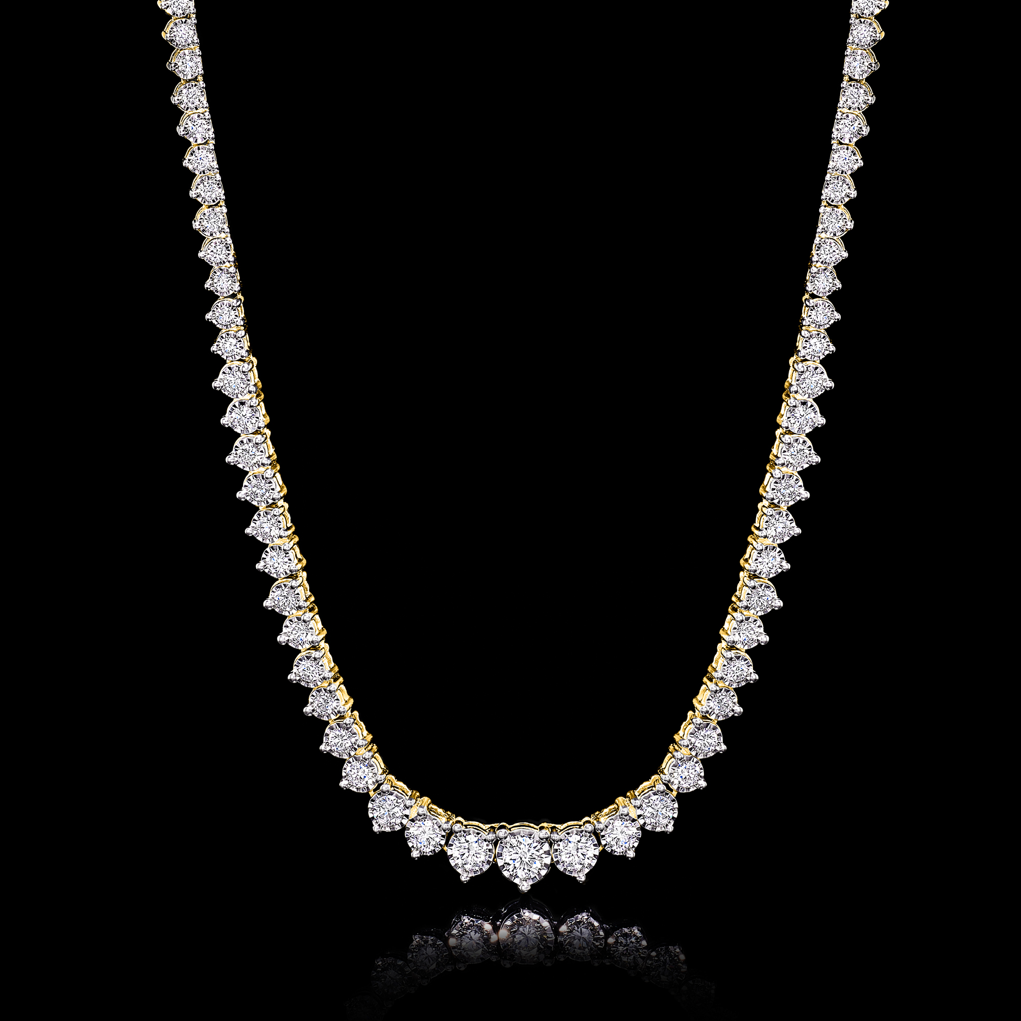 3.00 ct. t.w. Graduated Lab-Grown Diamond Tennis Necklace in 18kt