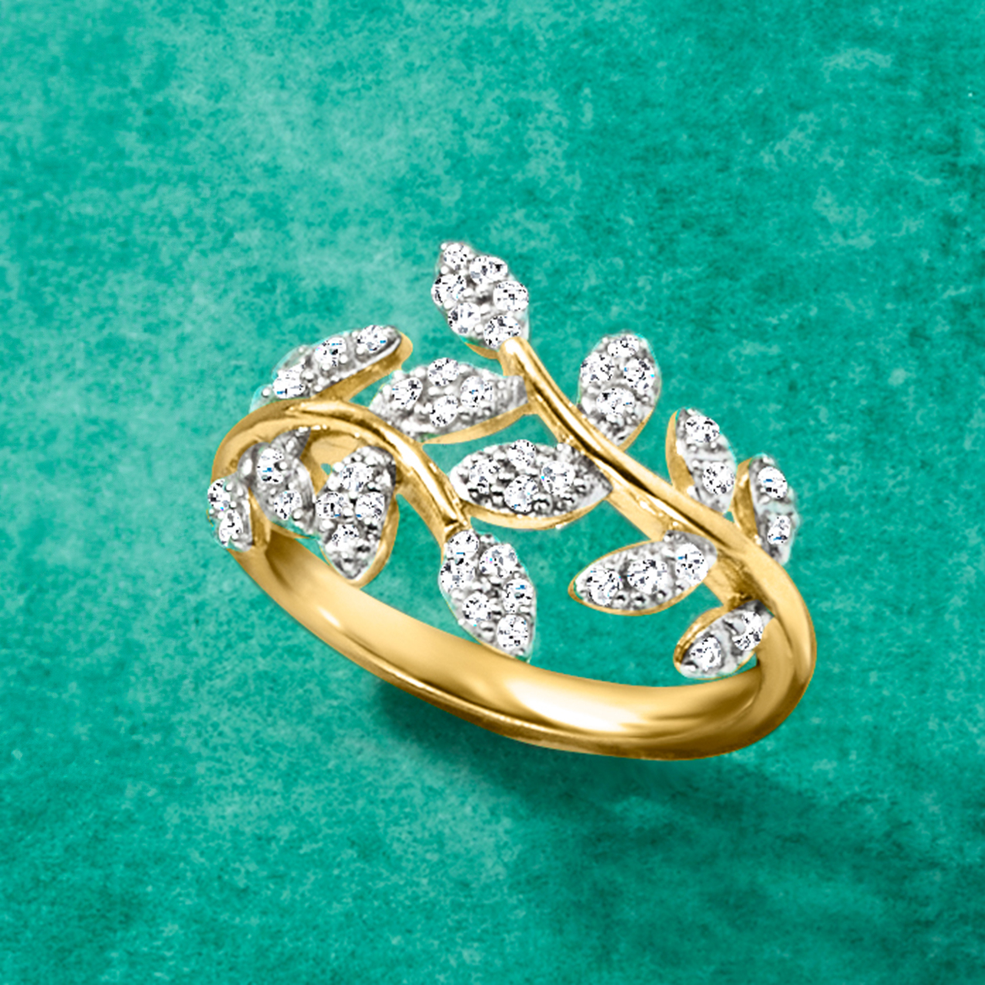33 ct. t.w. Diamond Vine Ring in 18kt Gold Over Sterling | Ross Simons