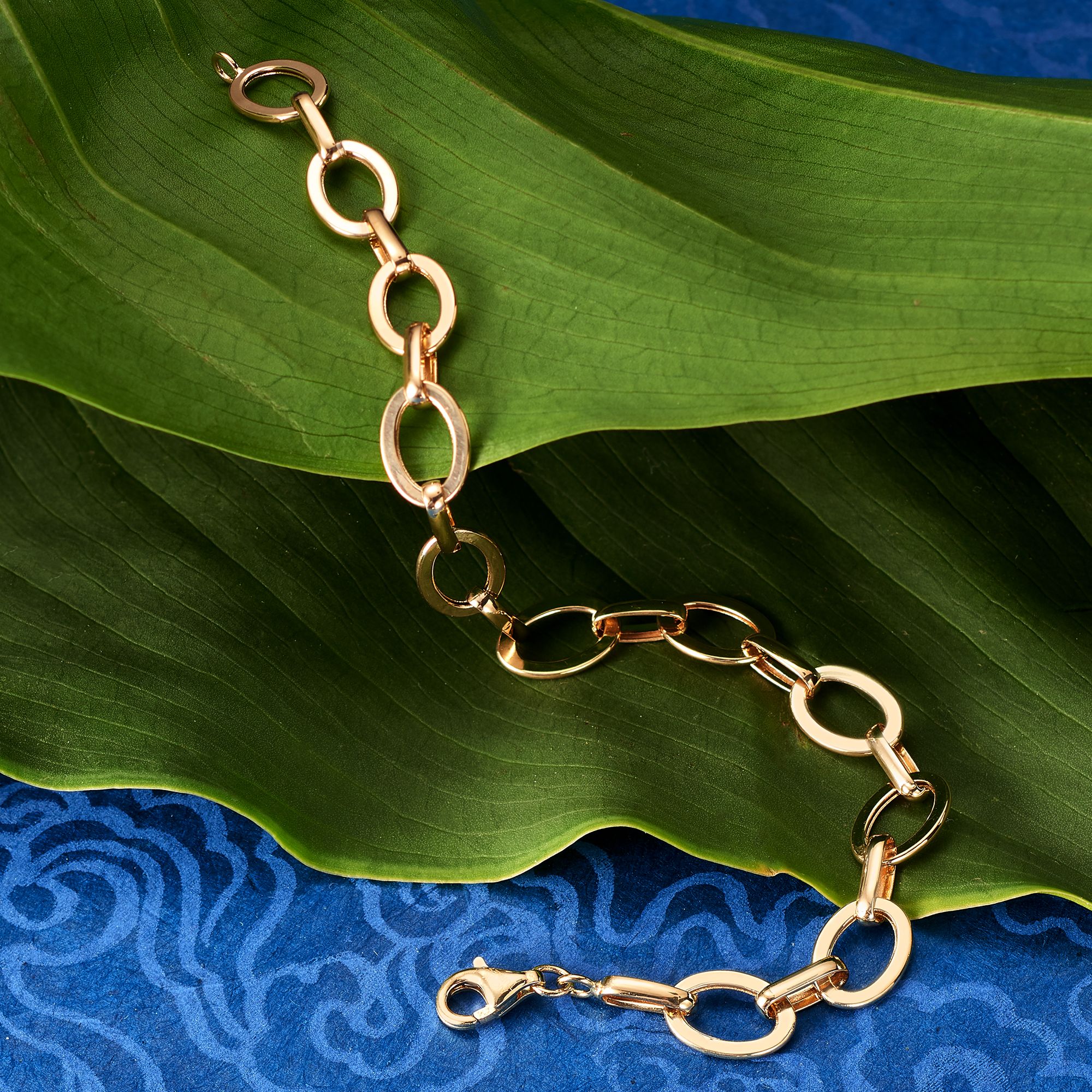14kt Yellow Gold Flat Oval-Link Bracelet