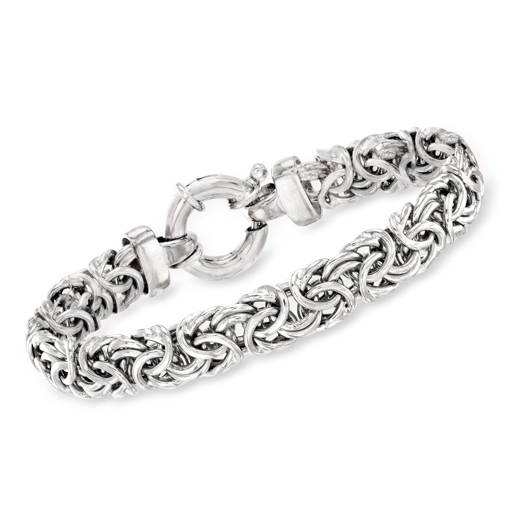 アクセサリー Silver Beaded Bracelet / Medium Sterling Silver Beaded Bracelet, Unisex Silver Bracelet