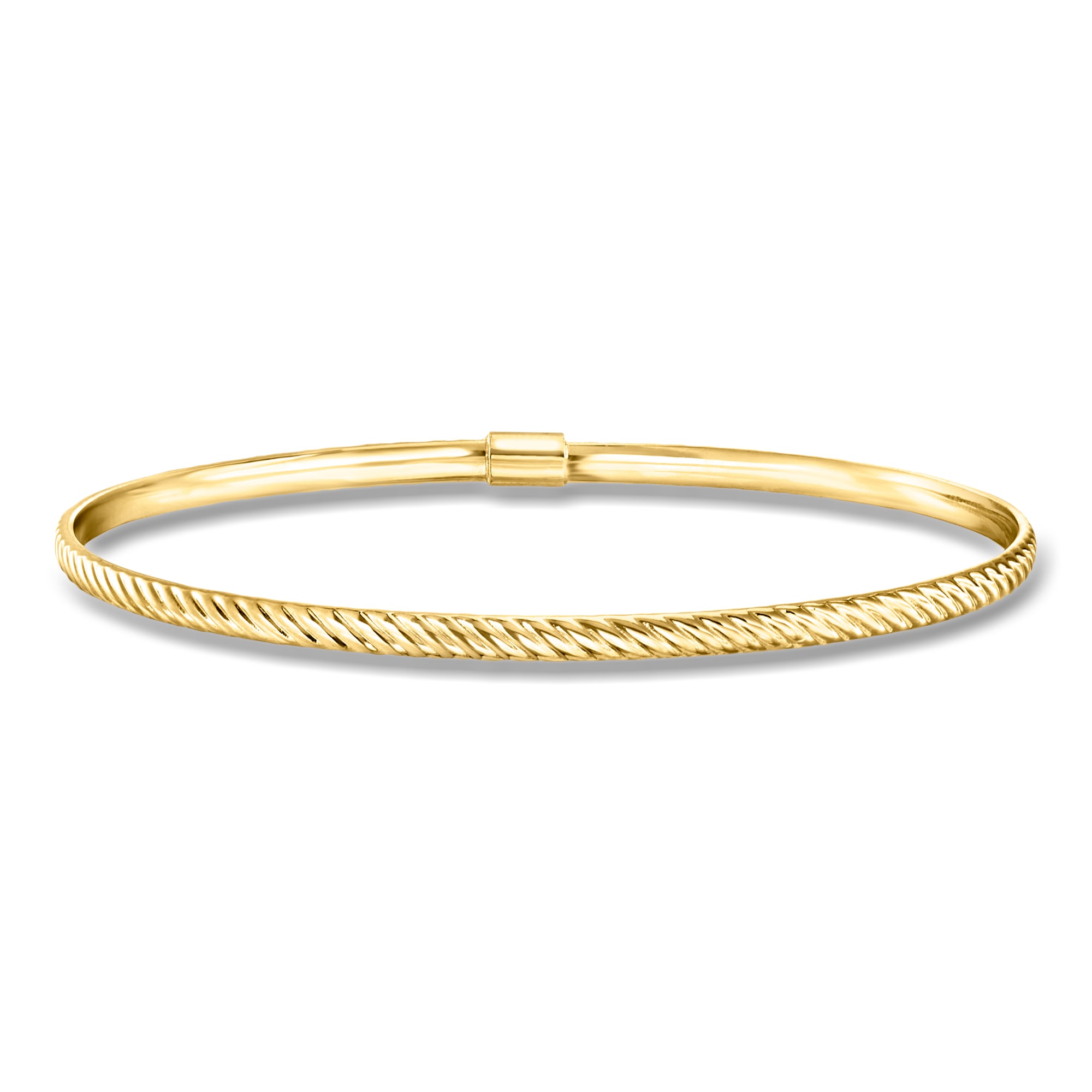Italian 14kt Yellow Gold Twisted Bangle Bracelet. 8